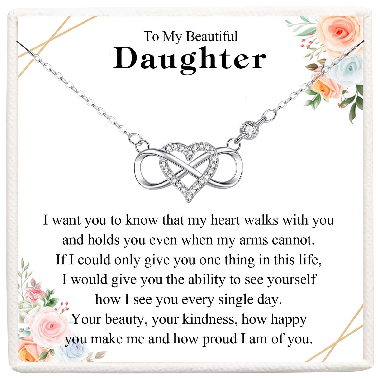 VOSAP Infinity Heart Necklace - Elegant Jewelry Gift for Daughter, Granddaughter or Niece | Perfect for Birthday, Graduation, Christmas & Special Occasions | Thoughtful Present for Teen Girls & Women