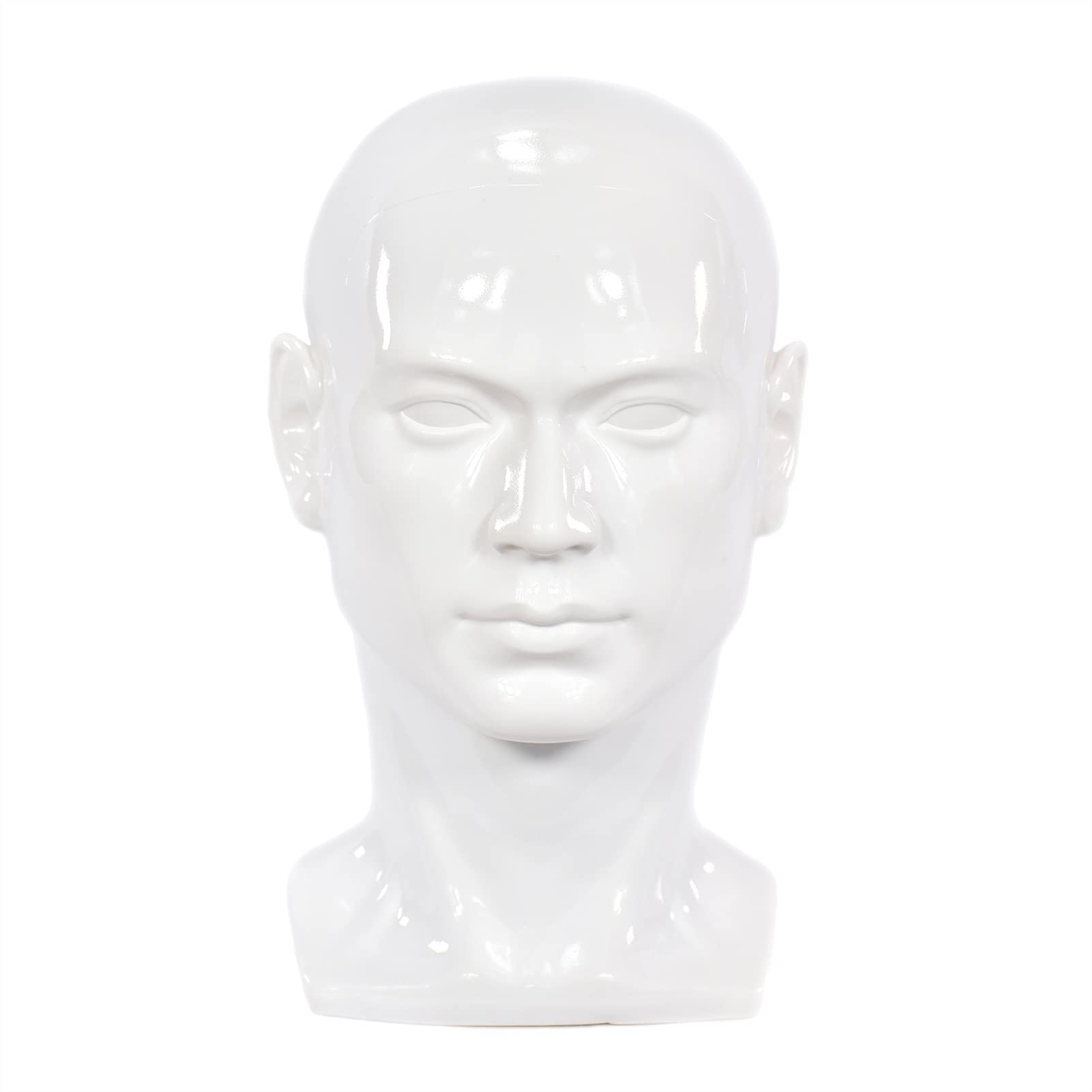 Stylish Male Mannequin Head with Ears - Smooth Wig Display Stand for Hats, Scarves & Sunglasses | Perfect for Salon, Barber Shop & Home Wig Styling (Color: 2)