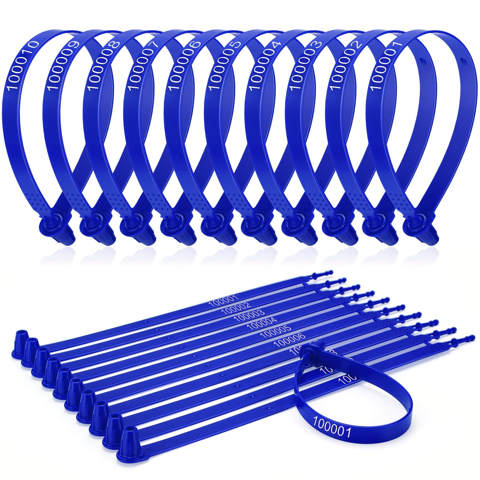 Roowest 1000 Pcs Plastic Truck Trailer Door Seals - Tamper Evident Security Tags & Numbered Disposable Locks for Container Logistics, Transport & Package Shipping (Blue) | Heavy-Duty Seals for Cargo Security, Warehouse Management & Supply Chain Protection