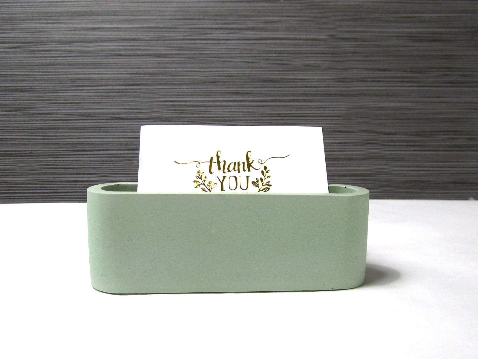 Premium Concrete Business Card Holder for Desk - Elegant Office Card Display Stand | Perfect for Professional Workspaces, Reception Areas, and Corporate Gifts