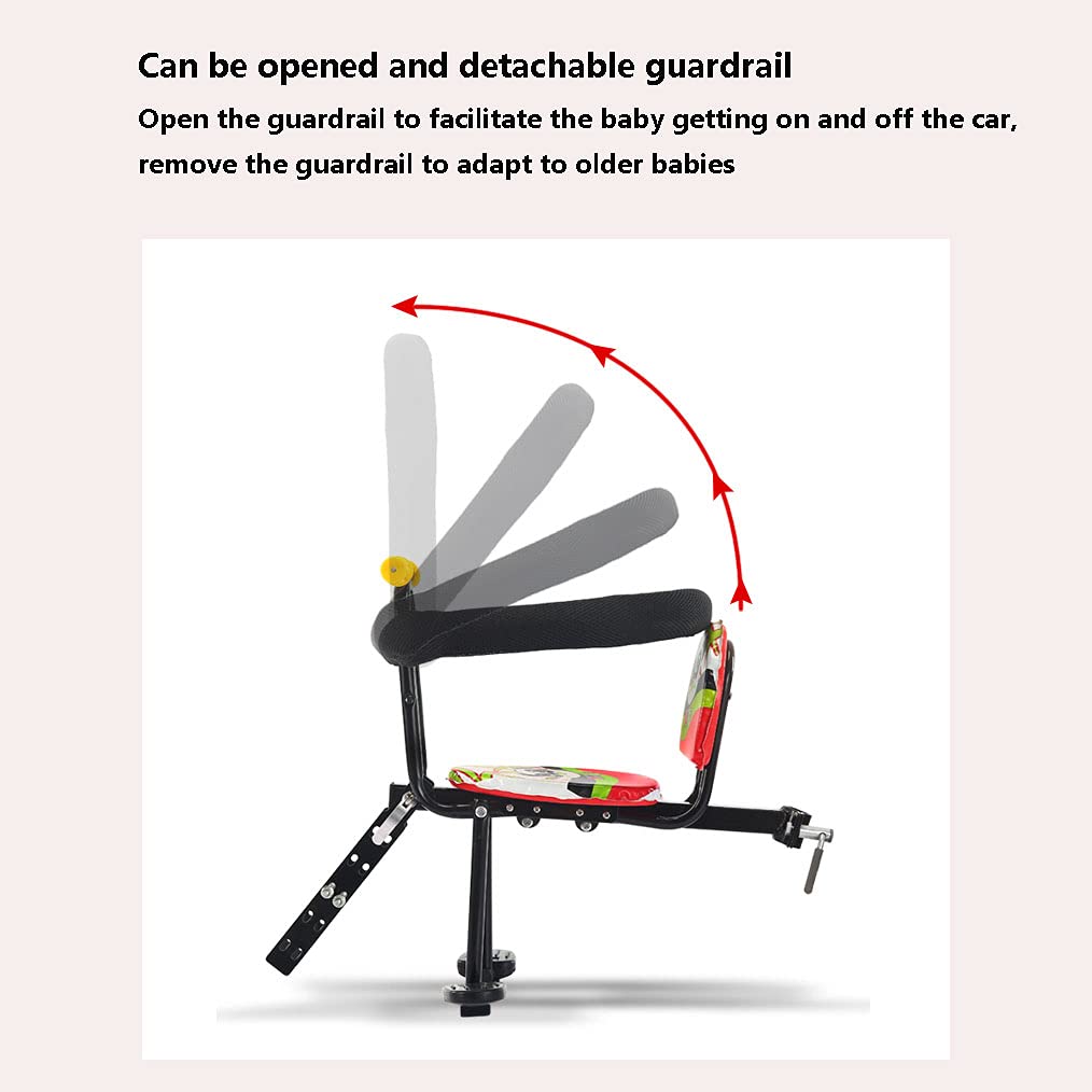 **Front Mounted Child Bike Seat with Safety Handrail & Footrest - Adjustable & Detachable Toddler Bicycle Carrier for Comfortable Parent-Child Cycling - Perfect for Commuting, Park Rides & Family Outings**