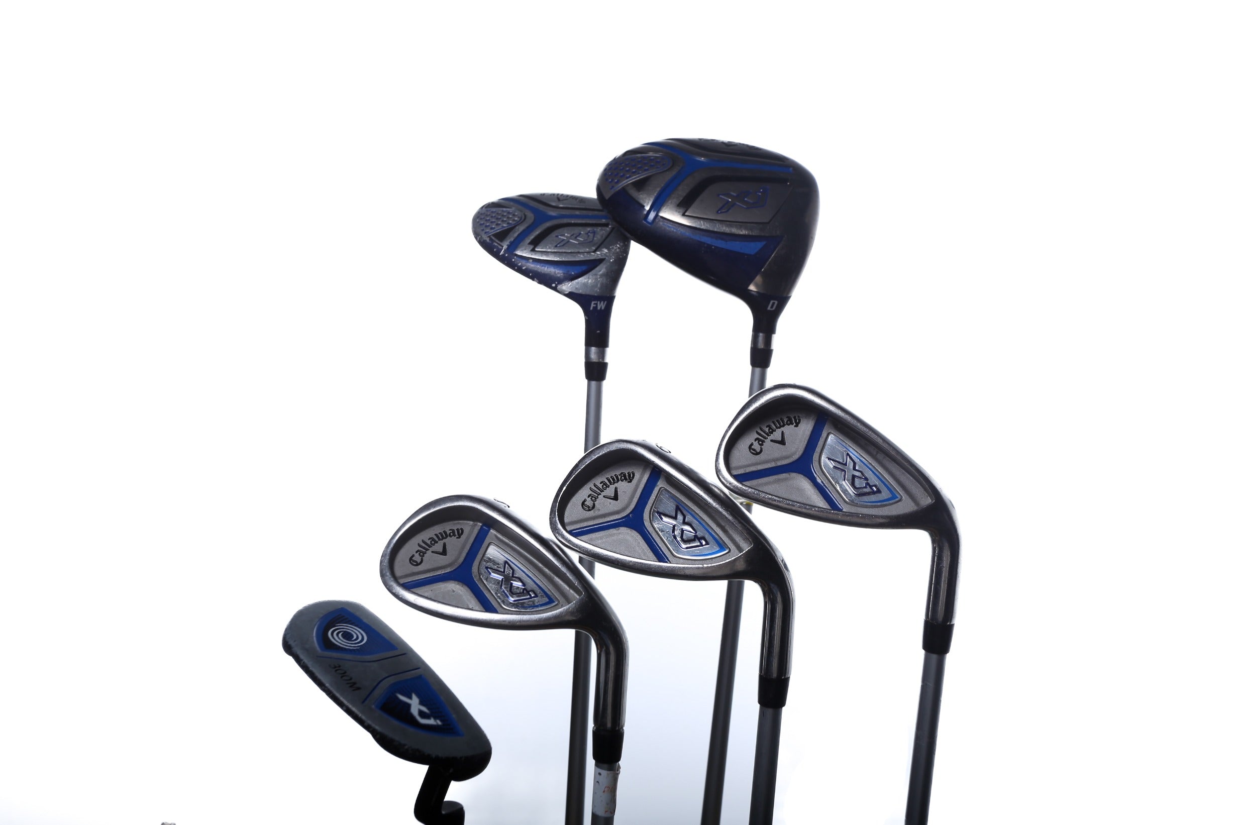 Used Callaway XJ 2 6-Piece Boys Golf Club Set - Right Handed Youth Clubs with Driver, Fairway Wood, 7 Iron, 9 Iron, Sand Wedge & Putter - Perfect for Junior Golfers Learning the Game