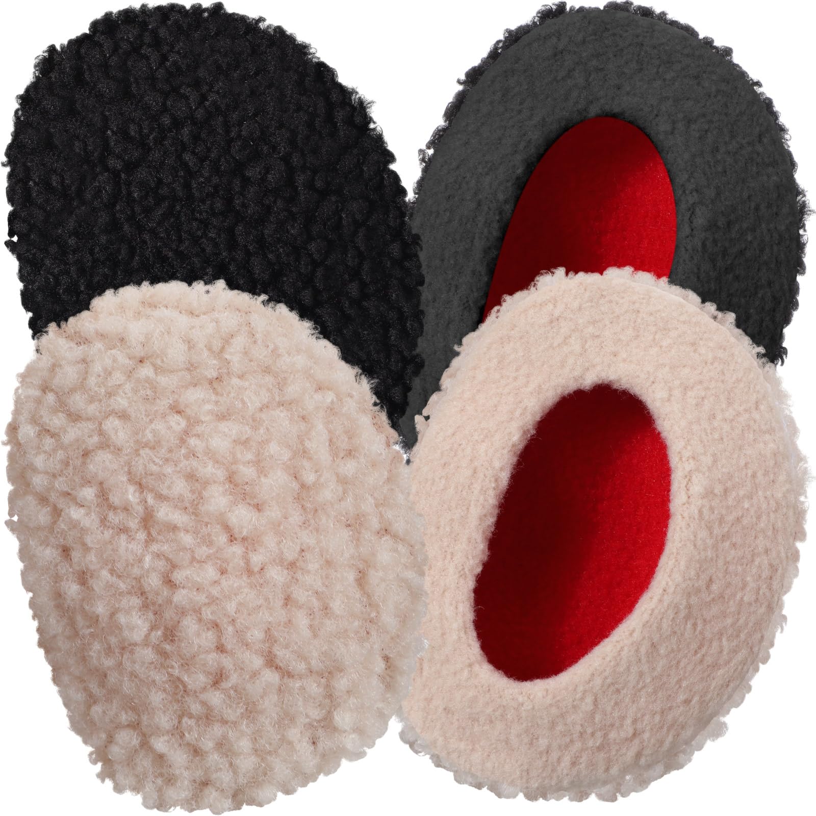 SATINIOR 2 Pairs Bandless Earmuffs - Winter Ear Warmers & Covers for Women & Men - Soft Fleece Ear Protection for Cold Weather - Perfect for Outdoor Activities, Running, Skiing & Work