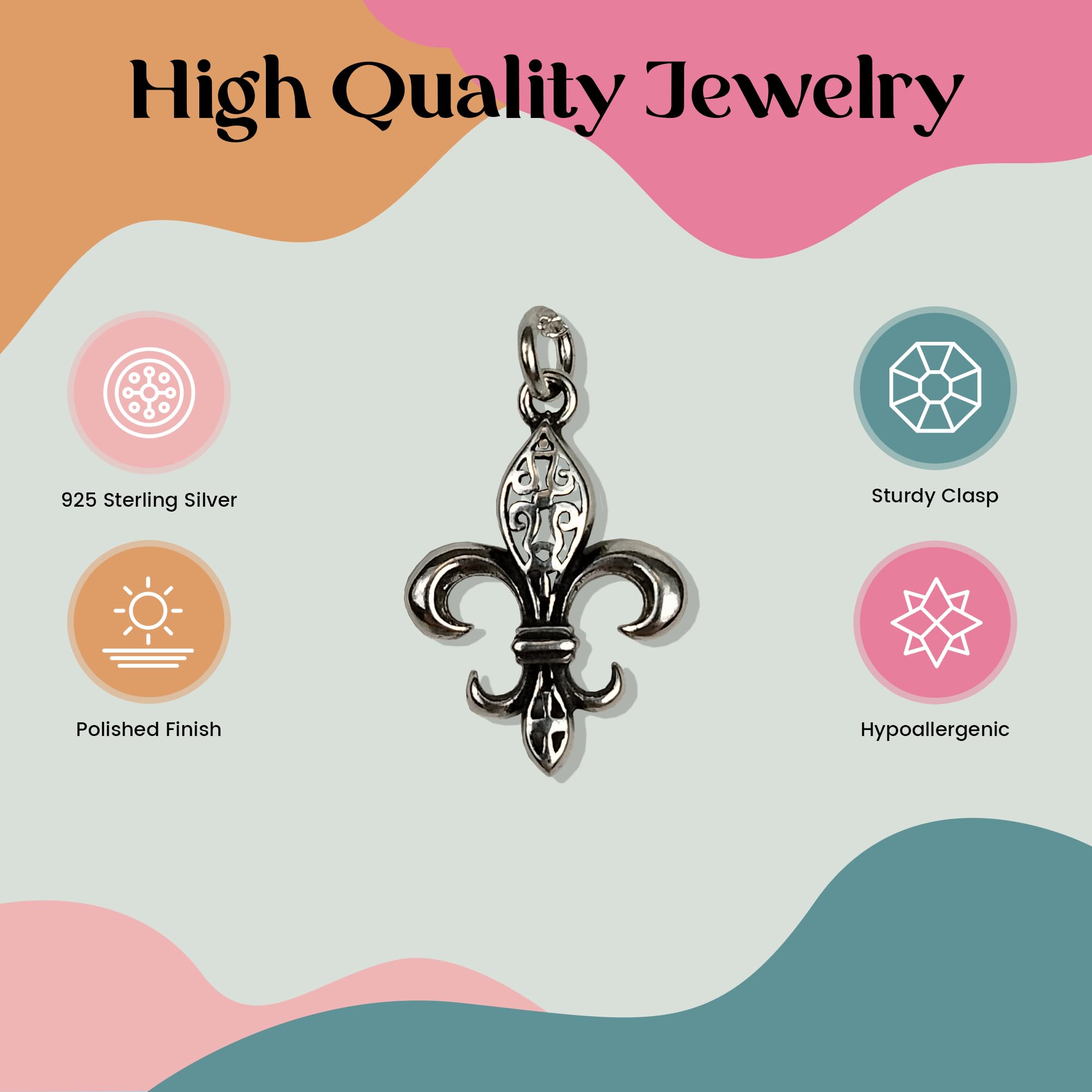 FashionJunkie4Life Unique Sterling Silver Pendant Necklace for Women - 18