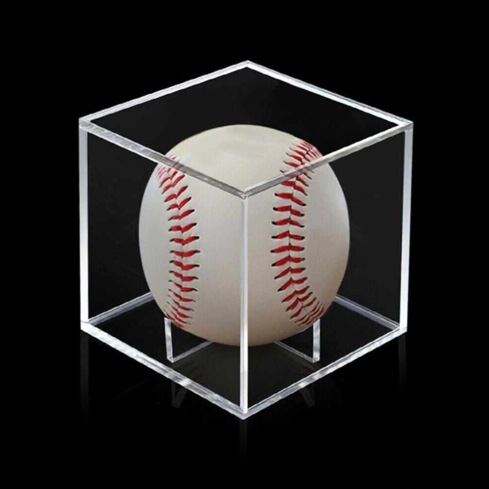 2 Pack Clear Acrylic Baseball Display Stand - Transparent Ball Holder Support Base for Sports Memorabilia, Perfect for Showcasing Autographed Baseballs in Home or Office Collections