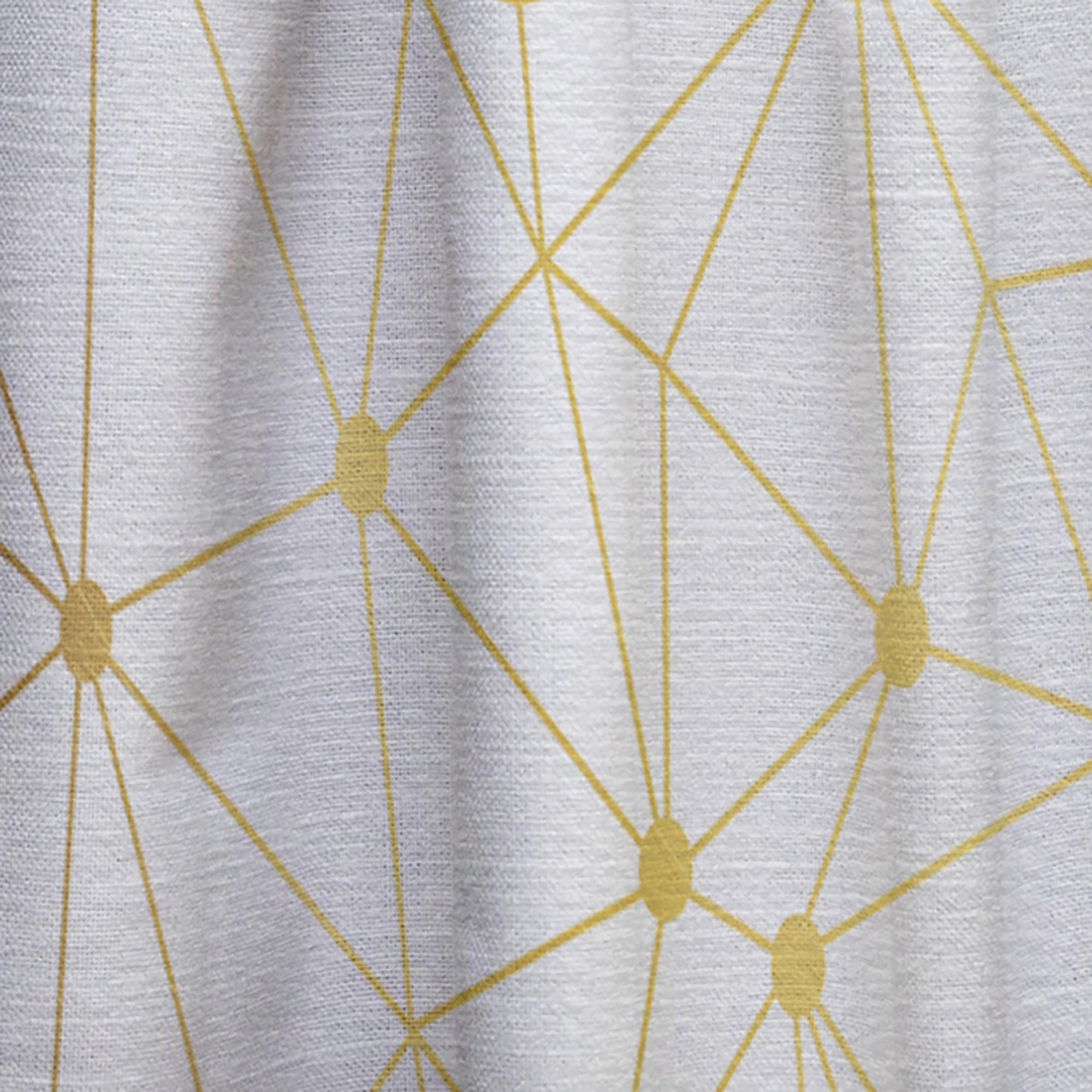 DesignQ 'Golden Grid I' Thermal Insulated Curtains - Single Panel 52x63 Inches - Blackout Drapes for Bedroom & Living Room - Perfect for Energy Saving & Light Control