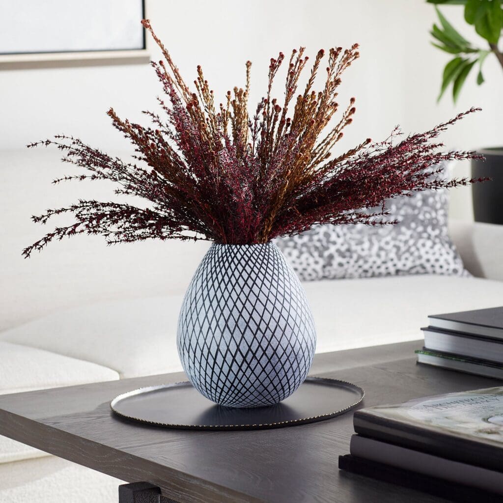 Cyan Design 11094 Bozeman Frosted Grey Medium Vase - Elegant Home Decor for Living Room, Dining Table, or Wedding Centerpiece