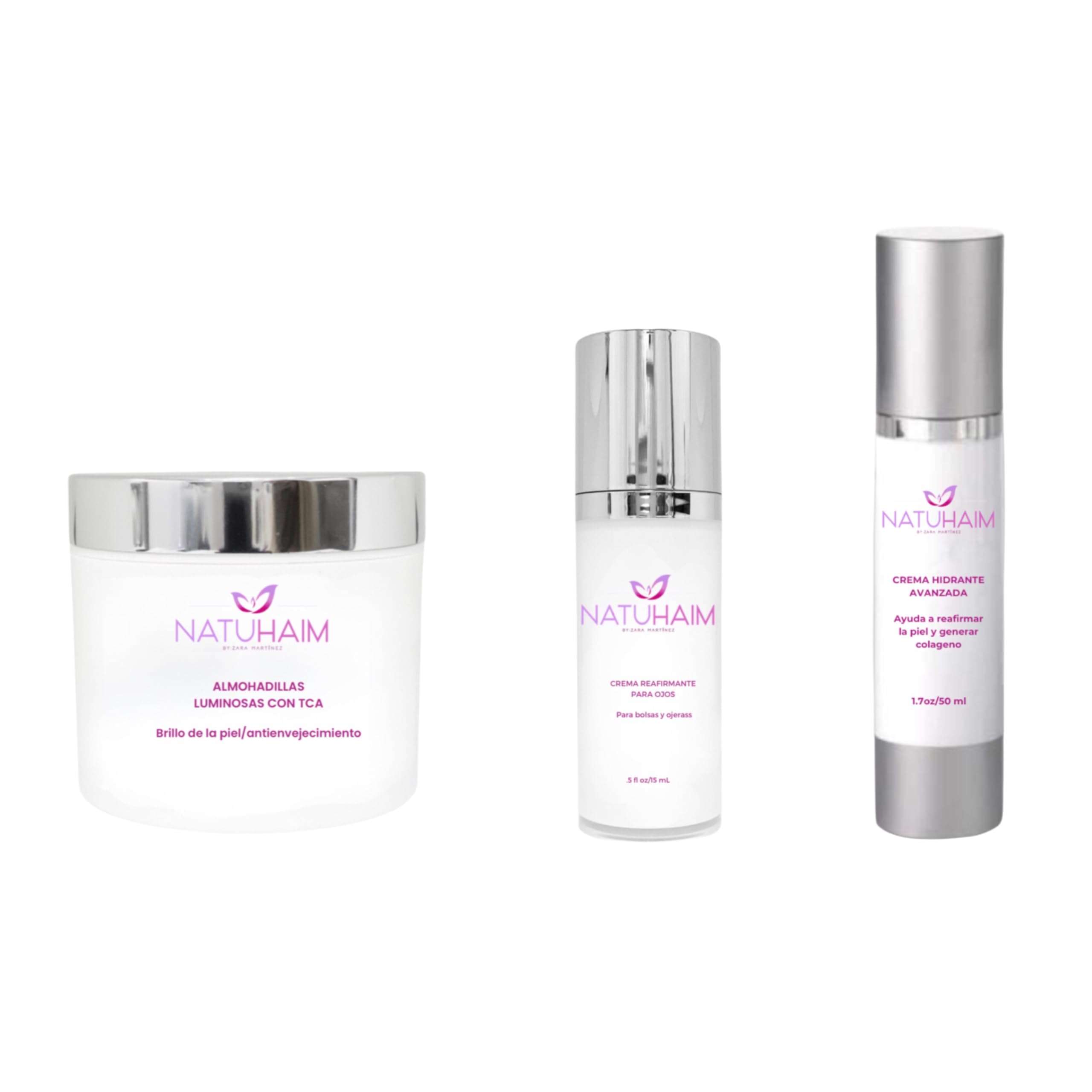 Natuhaim Anti-Aging Skincare Set - Complete Wrinkle Reduction Kit with Eye Cream & Face Moisturizer for Dark Circles & Fine Lines | 3-Piece Anti-Wrinkle Treatment for Youthful Skin | Perfect for Daily Skincare Routine & Nighttime Regimen