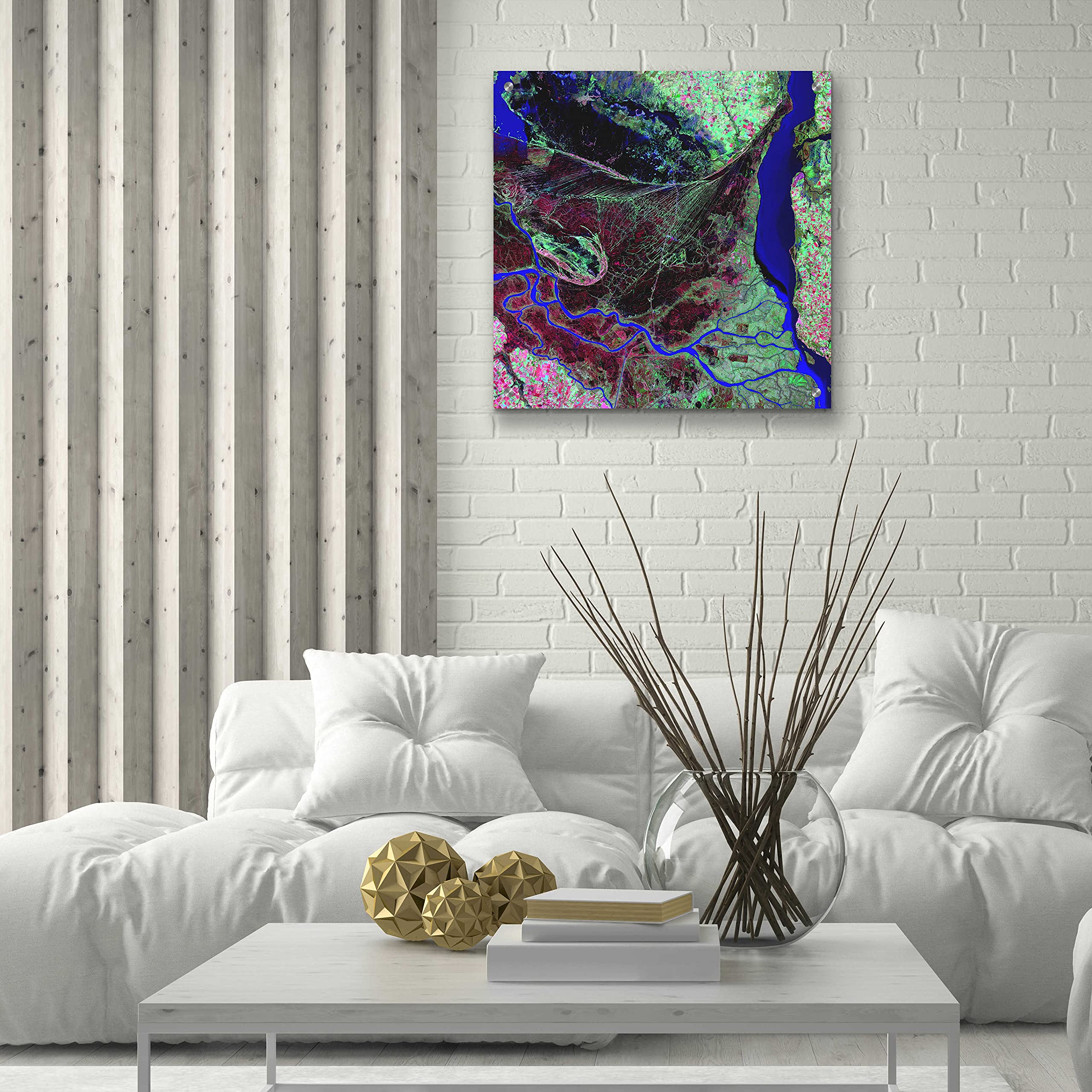Epic Art 'Earth as Art: Parana River Delta' Acrylic Glass Wall Art - 24x24 Inch Modern Home Decor - Perfect for Living Room, Bedroom or Office