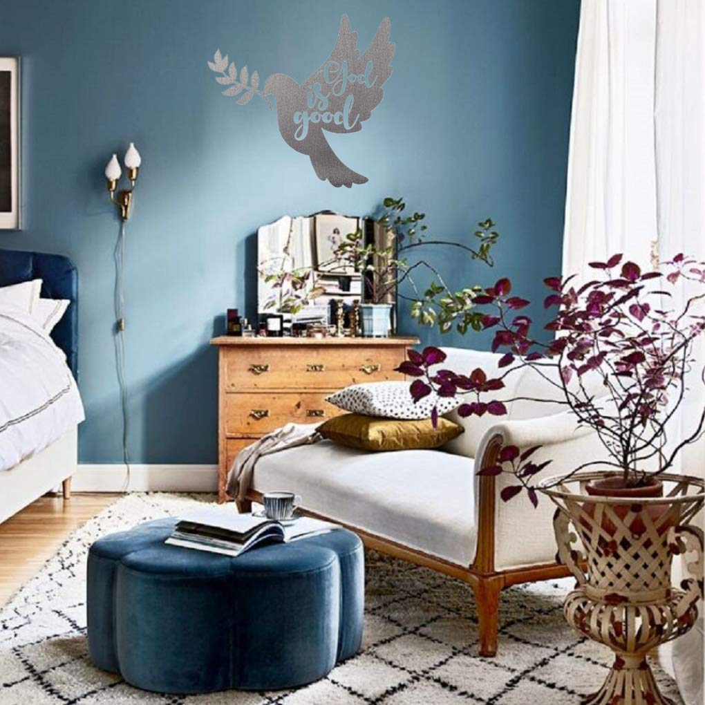 Steel Roots Dove of Peace Metal Wall Art - Indoor & Outdoor Decor for Living Room, Bedroom, Dining - Inspirational Gift