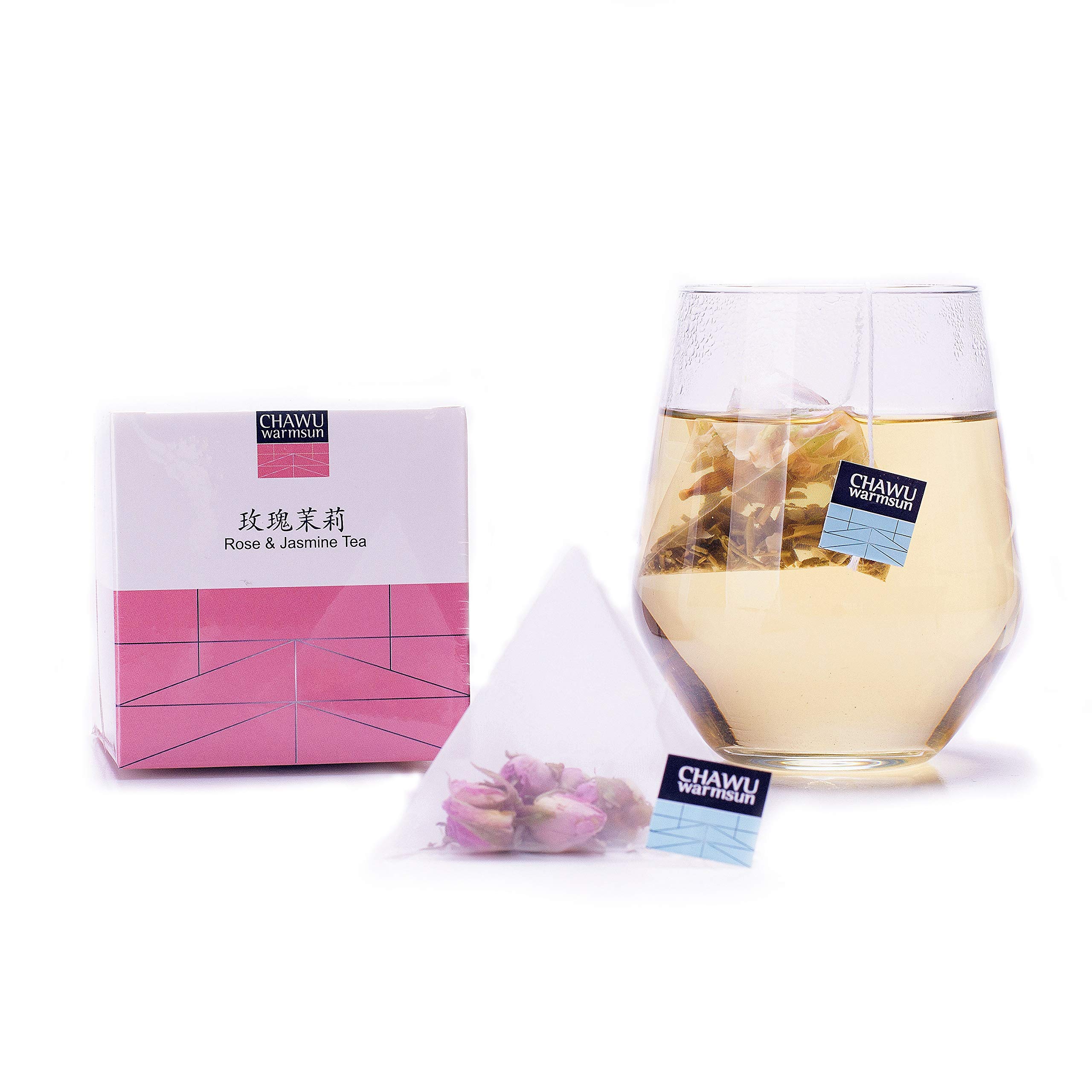Premium Rose & Jasmine Green Tea Bags - 16 Tea Bags (8 Count/Box, Pack of 2) | Natural Rose Buds with Jasmine Loose Leaf | Perfect for Relaxation, Afternoon Tea & Gifts