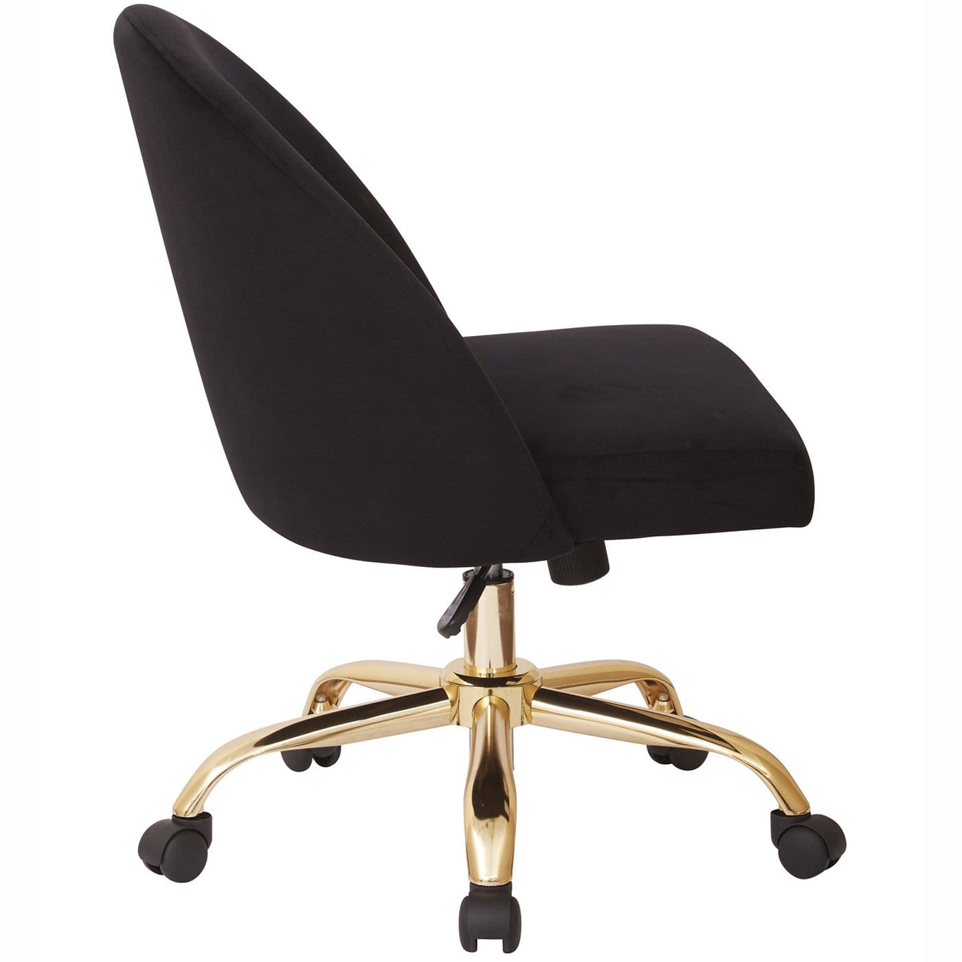 Office Star Ave Six Layton Mid Back Office Chair - Velvet Upholstered Ergonomic Desk Chair with Adjustable Height & Swivel [FL3224G] - Perfect for Home Office, Study, or Workspace