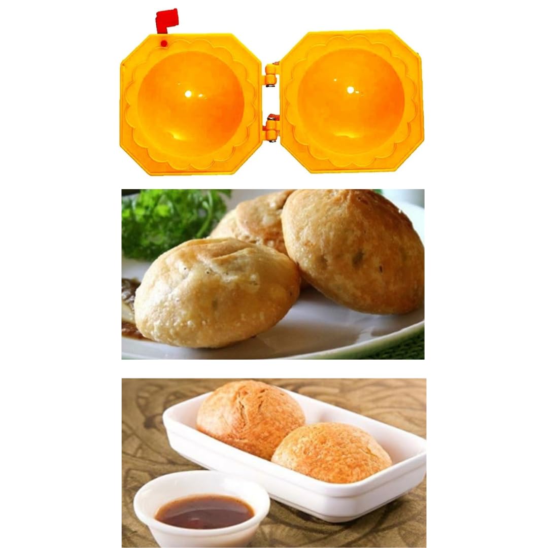 Skytail Prasad Laddoo Mould & 4-Slot Samosa Kachori Maker - Plastic Modak Sancha for Indian Sweets, Chocolate, Gujhia - Perfect for Ganesh Chaturthi, Diwali Festivals & Home Cooking