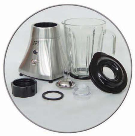 Sunpentown CL-511 1.5L Square Base Stainless Steel Blender with Glass Jar - Perfect for Smoothies, Shakes & Food Prep in Home Kitchen