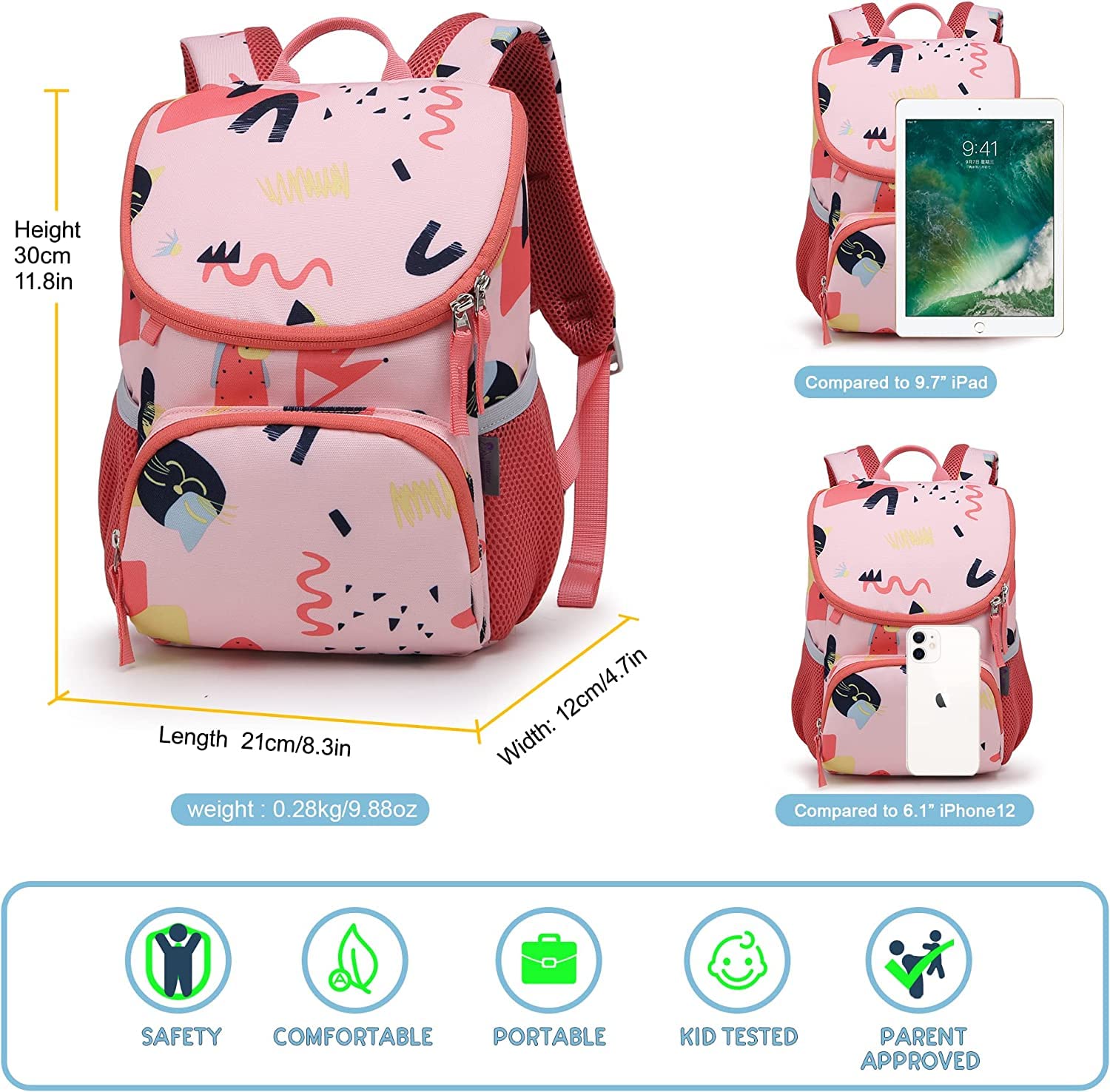 MOUNTAINTOP Kids Backpack for Boys & Girls 5-10L Cute Cartoon School Bag for Kindergarten, Travel & Weekend Outings - Perfect for Ages 1-6 Years Old | Lightweight & Durable for School, Daycare & Family Trips