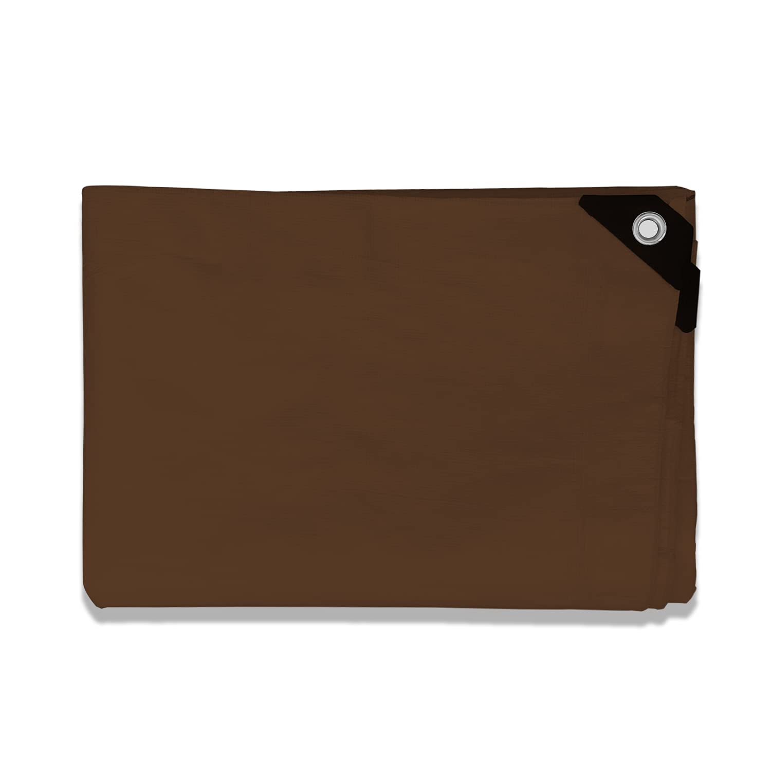 COARBOR 6' x 8' Heavy Duty Waterproof Tarp - 16 Mil Durable Outdoor Cover for Boat, RV, Pool, Patio & Camping - Weather Resistant Brown Protective Material