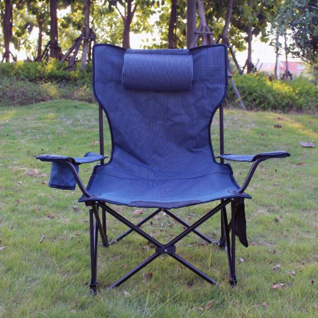 Portable Folding Chair - Lightweight Outdoor Camping Chair with Oxford Fabric & Metal Frame for Beach, Fishing, Picnics, Backyard & Travel (Blue) - Perfect for Camping Trips, Beach Relaxation & Outdoor Events