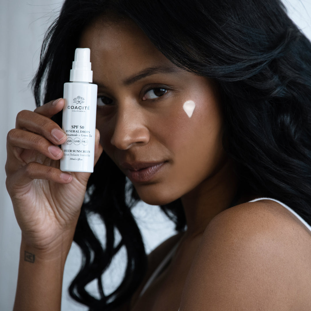 SPF 50 Sheer Mineral Sunscreen Drops - Lightweight Non-Greasy Face Sun Protection for Daily Use & Outdoor Activities