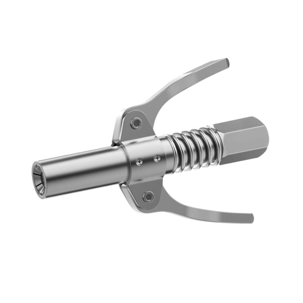 Heavy Duty Grease Gun Coupler 10,000 PSI - Quick Lock for Auto & Farm Use