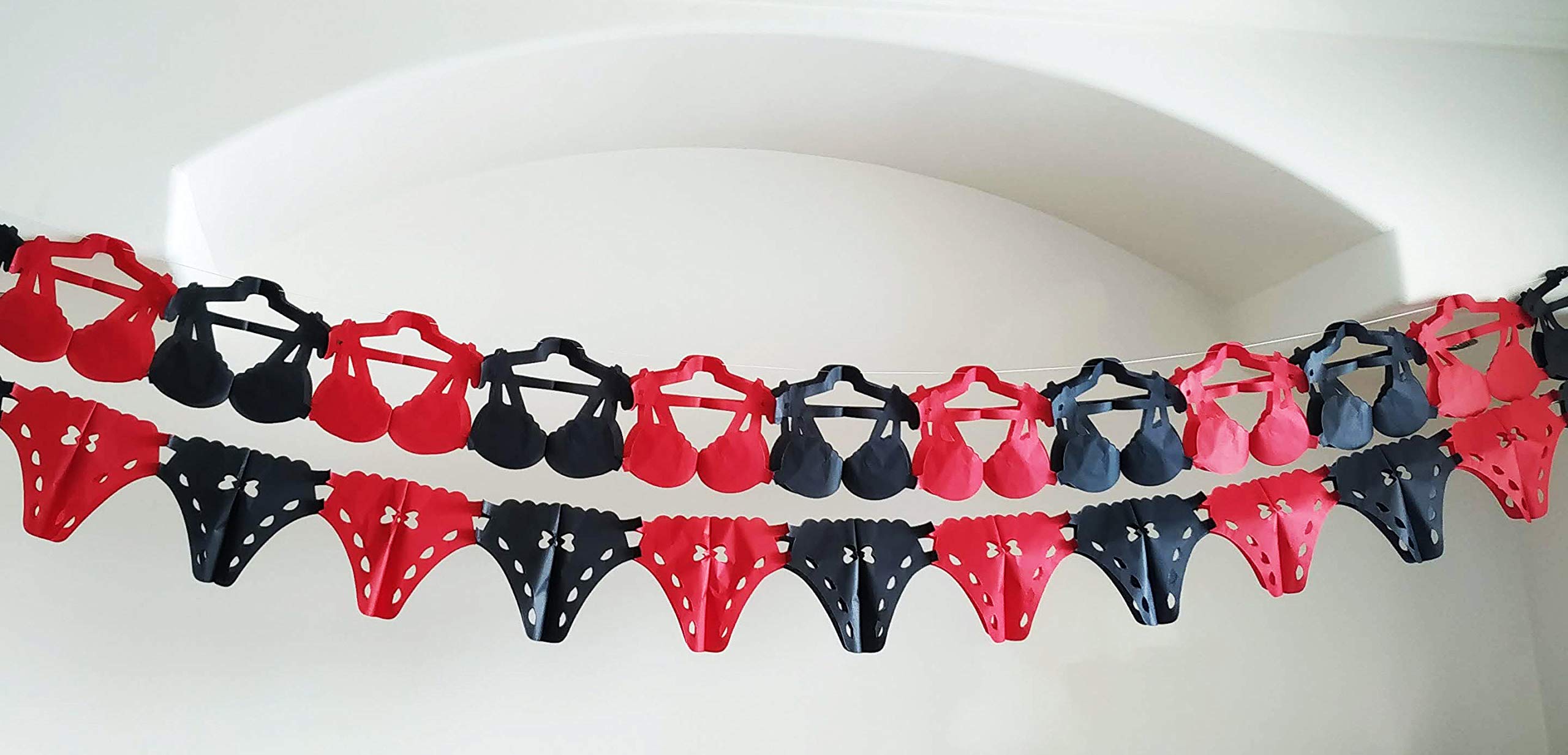 Yani's Gifts Lingerie Party Decorations - Bra & Panty Tissue Paper Streamers & Banner Set (1 Bra + 1 Panty) - Perfect for Bachelorette Parties, Bridal Showers, Birthday Celebrations & Girls Night Out - Fun Decor for Adult Themed Events & Naughty Nightclub Vibes
