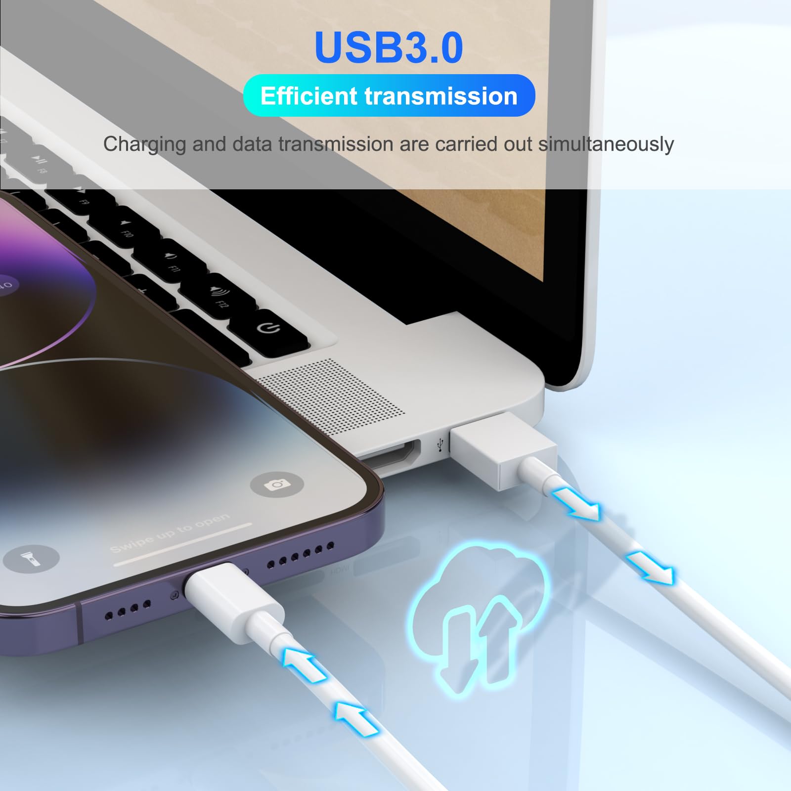 Apple MFi Certified iPhone Charger 5-Pack (3ft/3ft/6ft/6ft/10ft) - Fast Charging Lightning Cable Compatible with iPhone 14/13/12/11 Pro Max/XS MAX/XR/X/8/7 Plus & iPad AirPods - Perfect for Home, Office, Car and Travel Charging