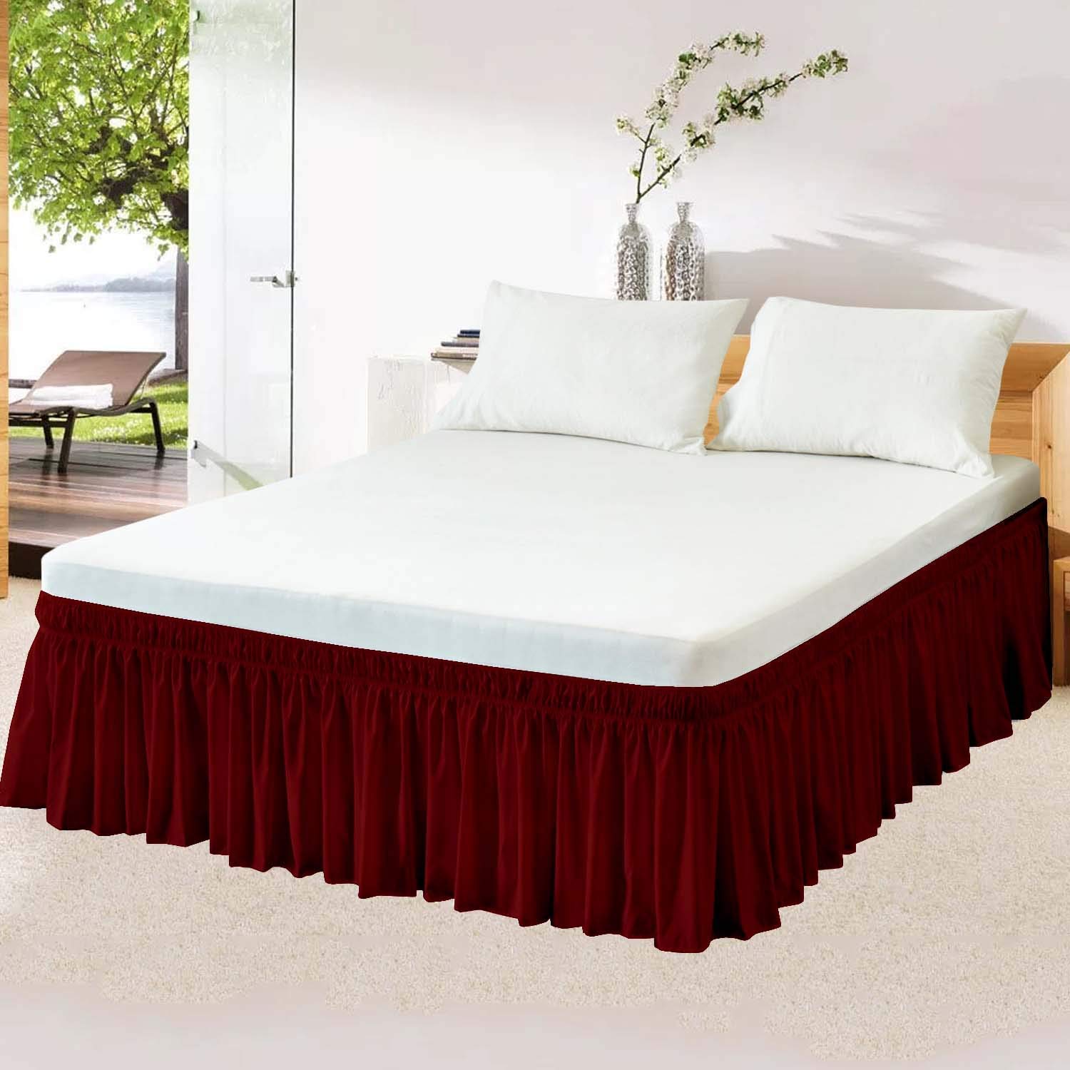 Luxury 8-Piece Burgundy Comforter Set - 100% Silky Satin, 500 GSM, Twin/Twin XL - Hotel Quality Bedding for Ultimate Comfort | Perfect for Guest Rooms, Dorms & Cozy Bedrooms