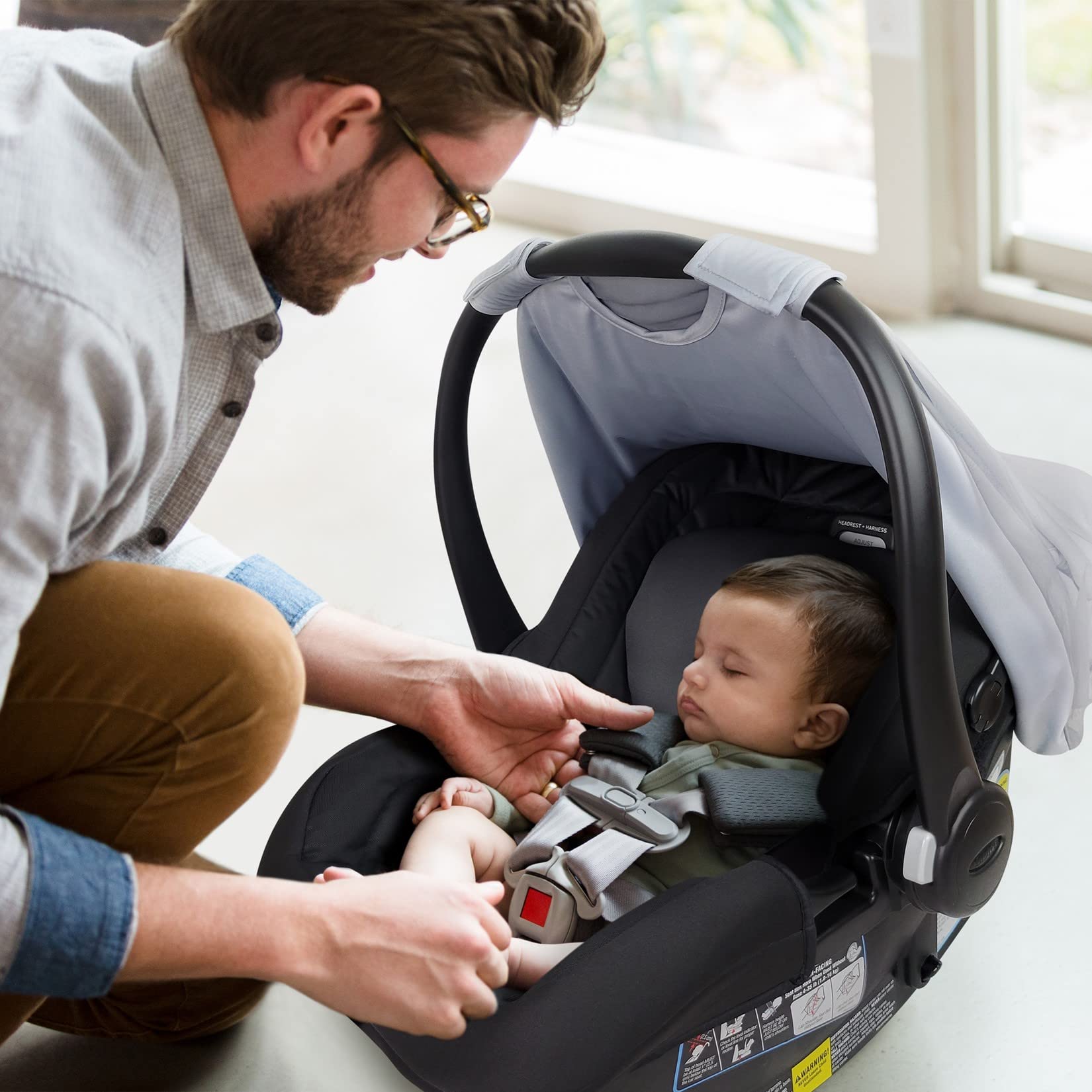 Breathable 2-in-1 Baby Car Seat Cover with UV Protection & Mosquito Net - Lightweight Sun Shade Canopy for Infant Boys & Girls - Summer Bug Mesh Protection for Warm Weather - Perfect for Strollers, Shopping & Outdoor Activities (Blue)