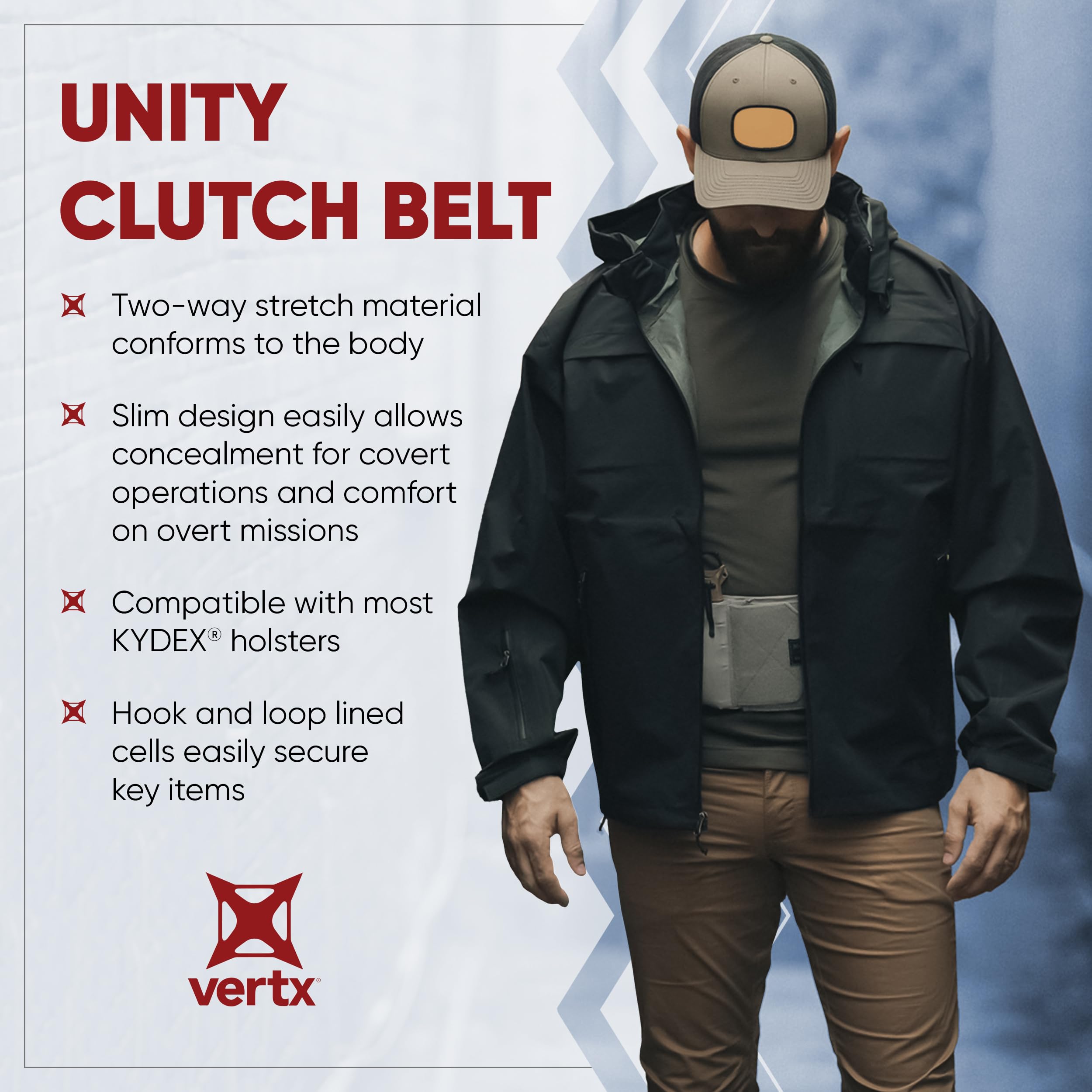 Vertx Men's Clutch Unity Tactical Belt - Modular Mission Belt for Concealed Carry & Duty Use | Gun Holster, Radio & Mag Pouch Compatible | Perfect for CCW, Tactical Training & Outdoor Activities