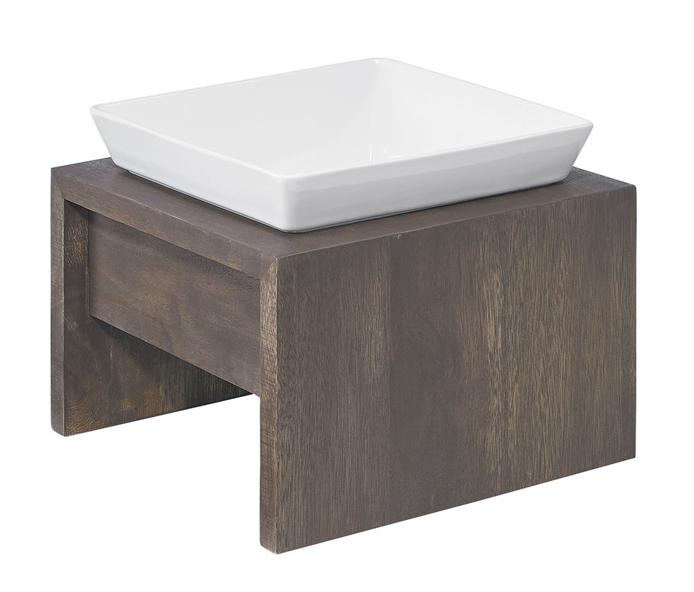 Bowsers Artisan Diner Large Single Dog Feeder - Premium Walnut Wood Elevated Dog Bowl Stand for Medium & Large Breeds | Perfect for Dining Room, Kitchen or Pet Feeding Station