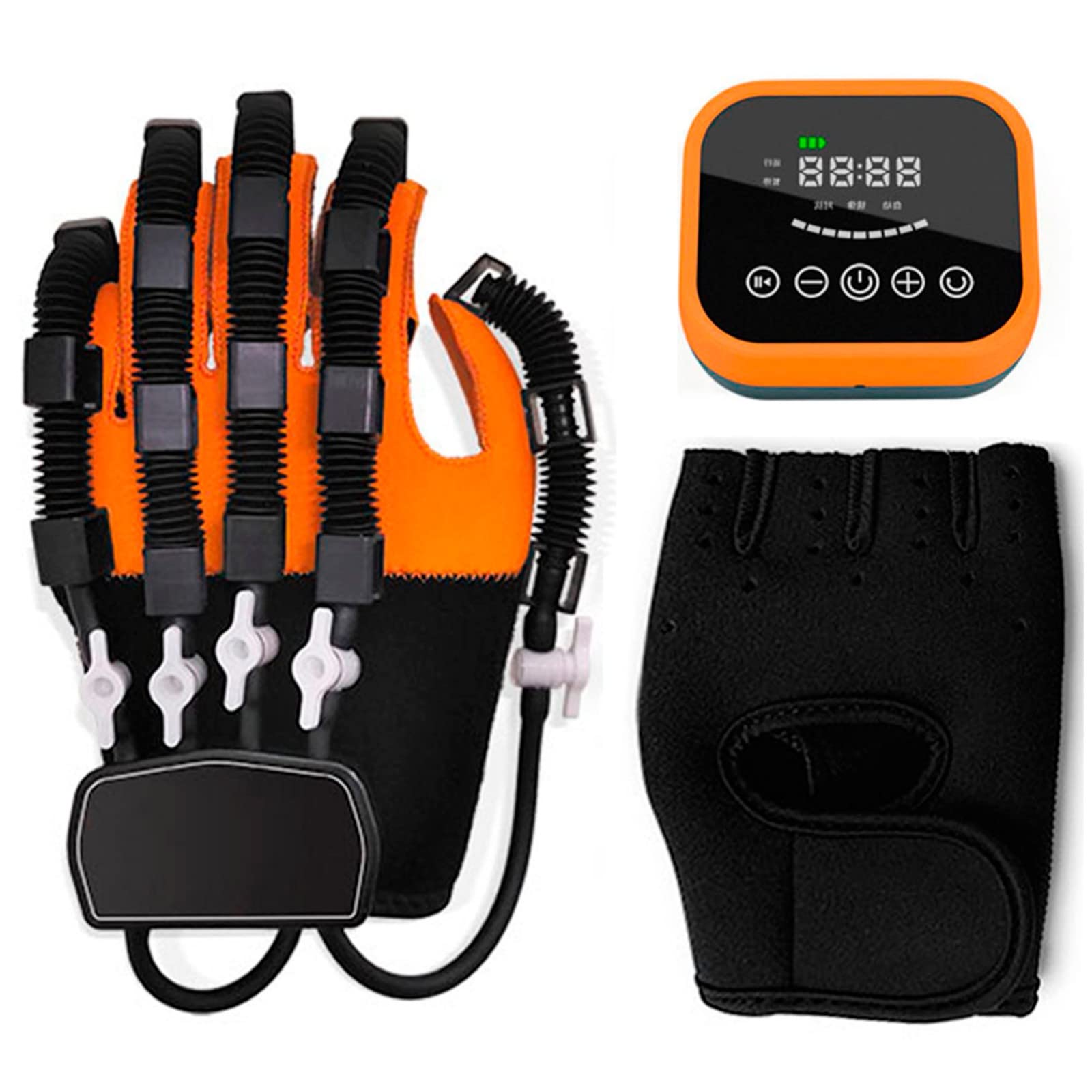 Rehabilitation Robot Gloves for Stroke Recovery - Hemiplegia Finger Trainer & Hand Splint Assistive Device - Finger Exerciser & Hand Strengthener for Long-Term Relief from Finger Cramps (Color: Leather) - Ideal for Post-Stroke Therapy & Daily Hand Mobility Training
