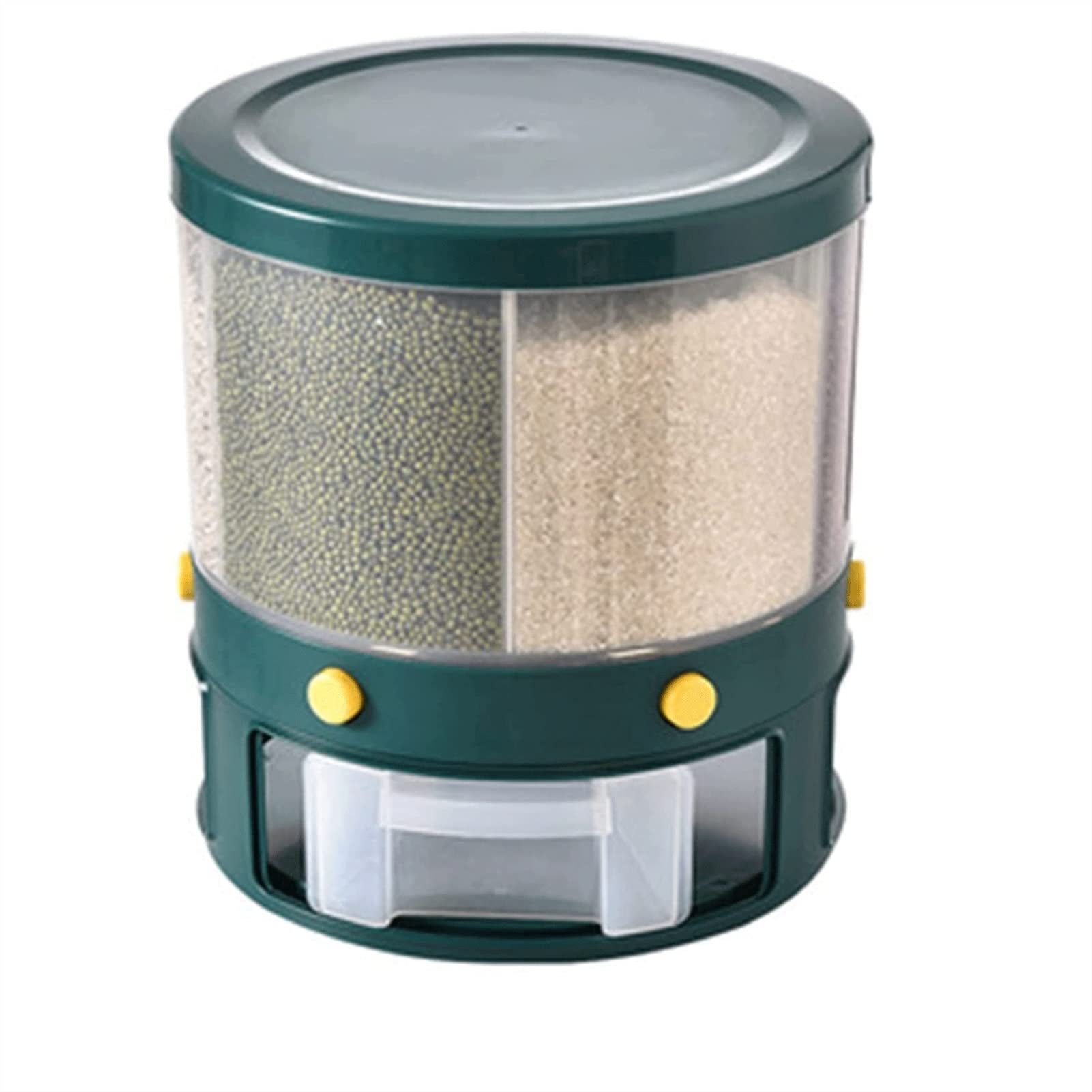 6-Grid Rotating Rice Dispenser & Dry Food Storage Container - Perfect for Rice, Grains, Pet Food & Fruits | Ideal for Kitchen Pantry Organization & Bulk Food Storage