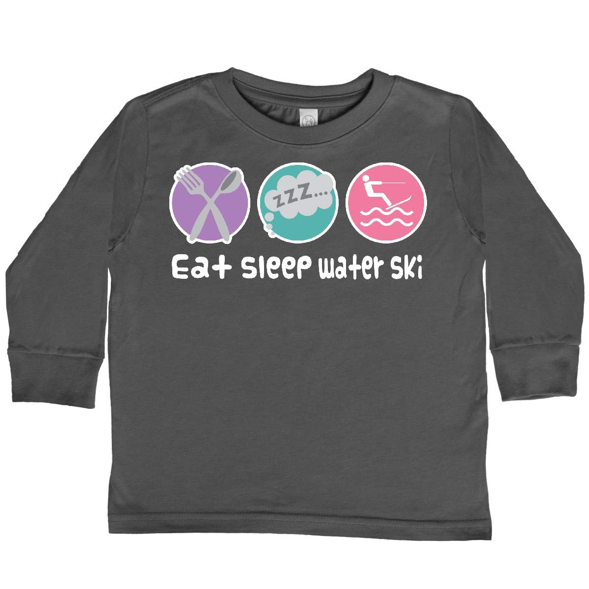 Inktastic Water Skiing Eat Sleep Water Ski Toddler Long Sleeve T-Shirt for Outdoor Adventures and Family Fun