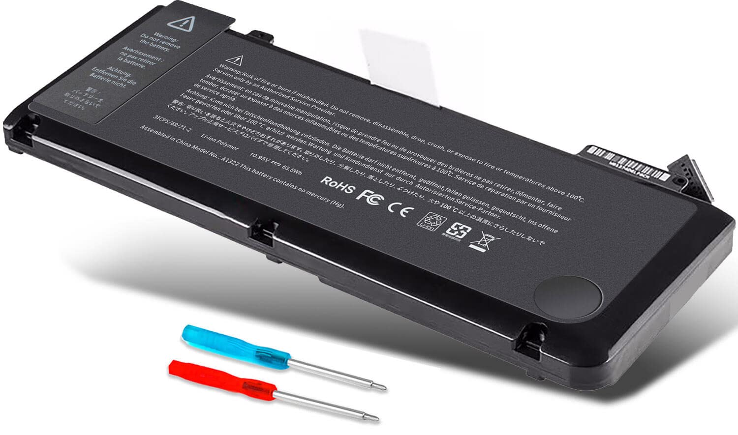 DMKAOLLK A1322 Replacement Battery for MacBook Pro 13-inch (Mid 2009, Mid 2010, Early 2011, Mid 2012) - 10.95V 63.5Wh Laptop Battery Compatible with MacBook Pro A1278 - Perfect for Work, Study & Travel