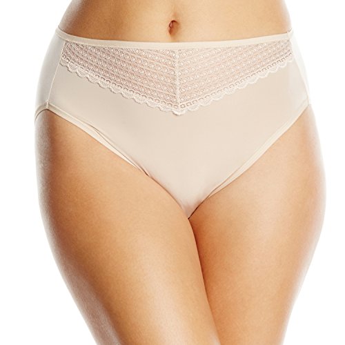 Vanity Fair Women's Beautifully Smooth Hi-Cut Lace Panty 13230 - Comfortable Underwear for Everyday Wear, Work & Special Occasions