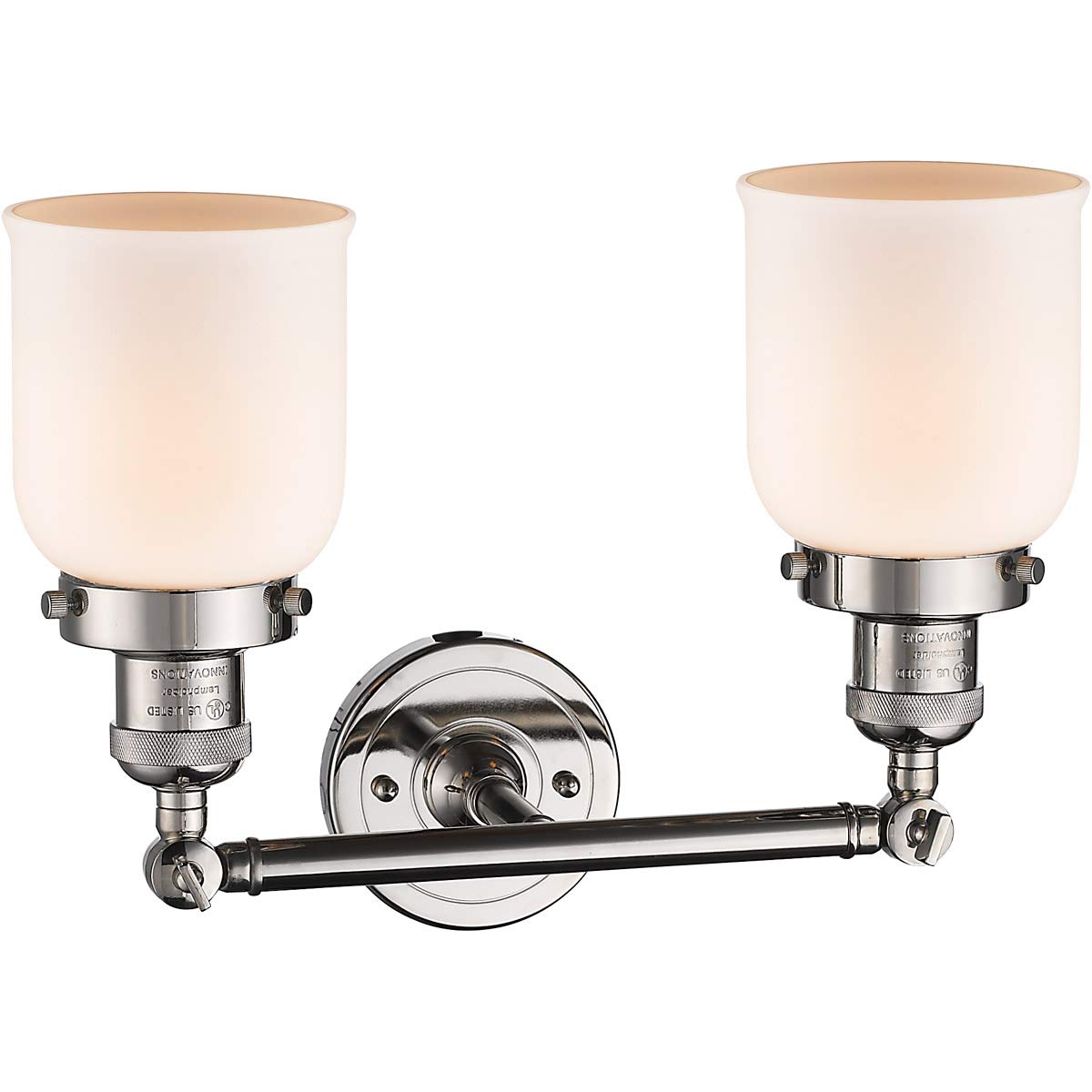 Vintage 2-Light Dimmable LED Bathroom Vanity Light Fixture in Polished Nickel - Perfect for Bathroom, Powder Room & Dressing Area Lighting