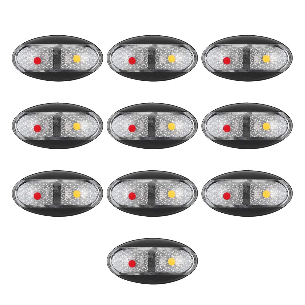 10pcs LED Side Marker Lights for Trucks & Trailers - Energy-Saving Amber Clearance Lights, Waterproof Turn Signal Indicators for Semi Trucks, RVs, Commercial Vehicles (DOT Approved) - Perfect for Night Driving & Road Safety