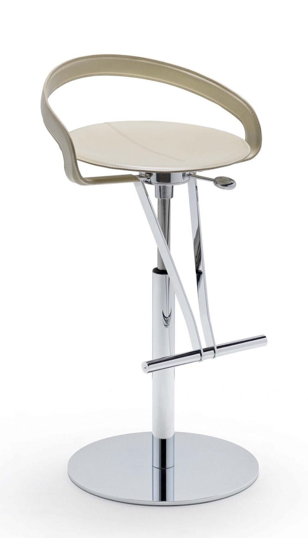 Fasem Cayman Bar BT Stool - Modern Adjustable Bar Stool with Backrest for Kitchen Island, Home Bar & Restaurant - Durable Metal Frame & Comfortable PU Seat