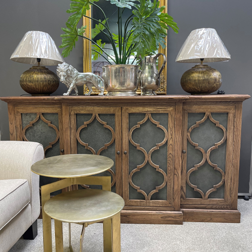 Loretto Sideboard - Modern Buffet Cabinet for Dining Room, Living Room & Entryway Storage | Solid Wood Console Table with Shelves & Drawers | Perfect for Home Decor & Organization