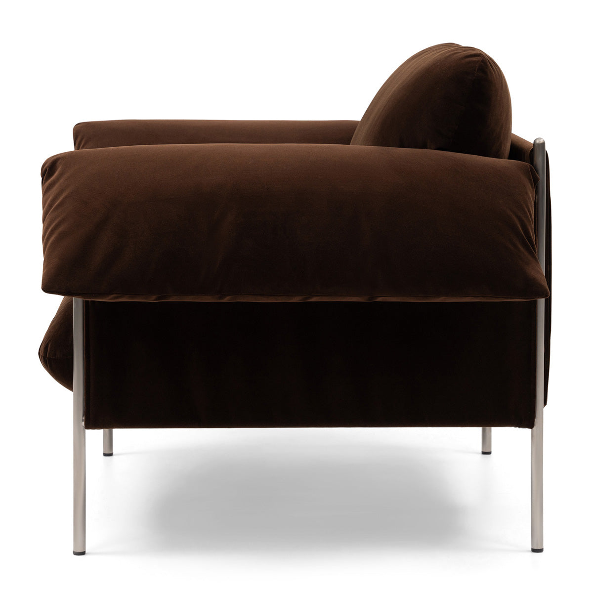 Alva Armchair with Brushed Steel Frame & Avalon Piccolo Fabric - Modern Accent Chair for Living Room, Bedroom or Office
