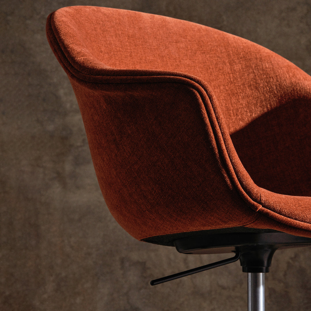Bat Meeting Chair with 4-Star Base & Casters - Height Adjustable Fully Upholstered Office Chair for Conference Rooms, Home Offices, and Workspaces