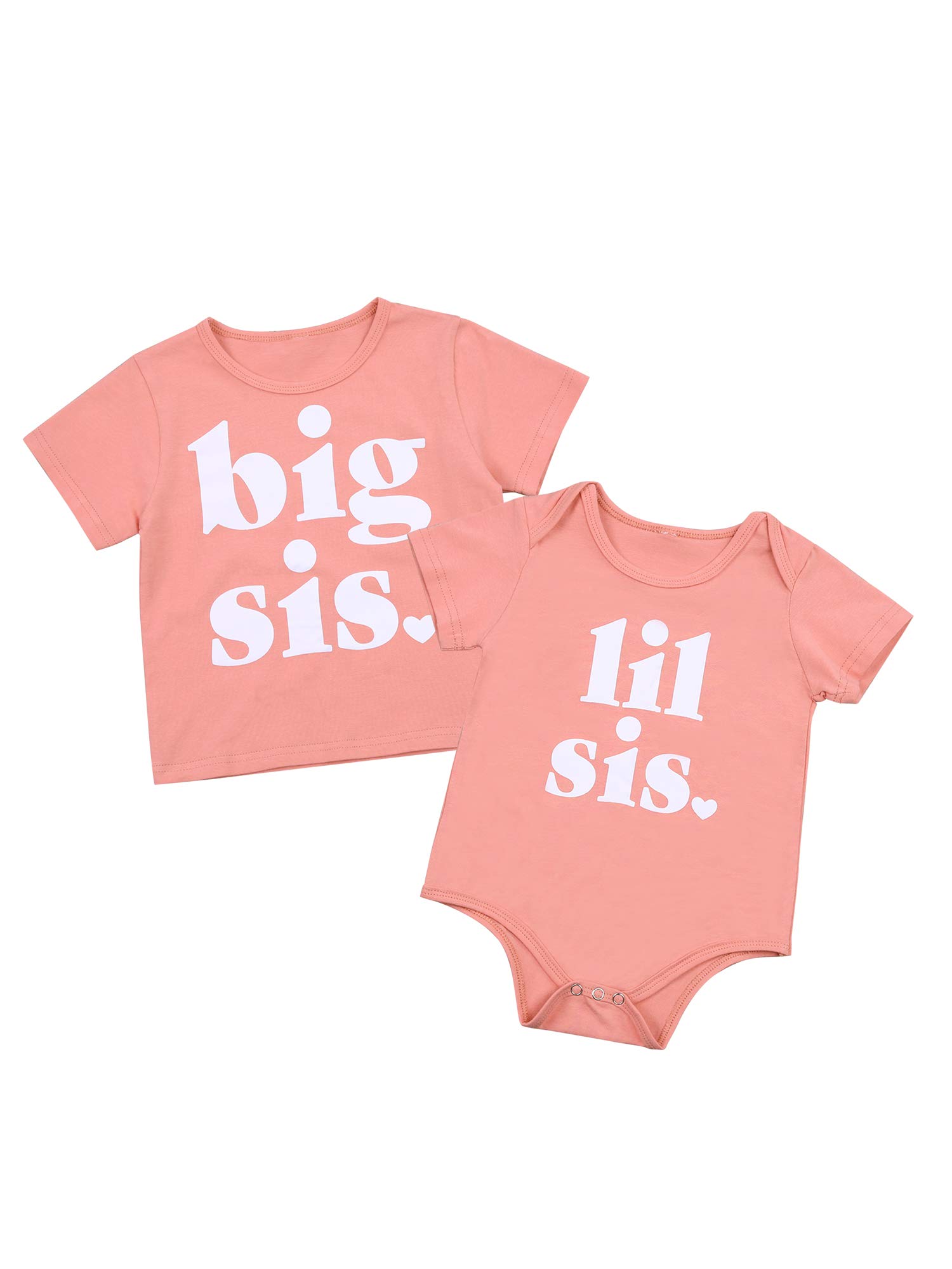 Big Sister Little Sister Matching T-Shirts for Toddlers - Summer Outfits for Siblings