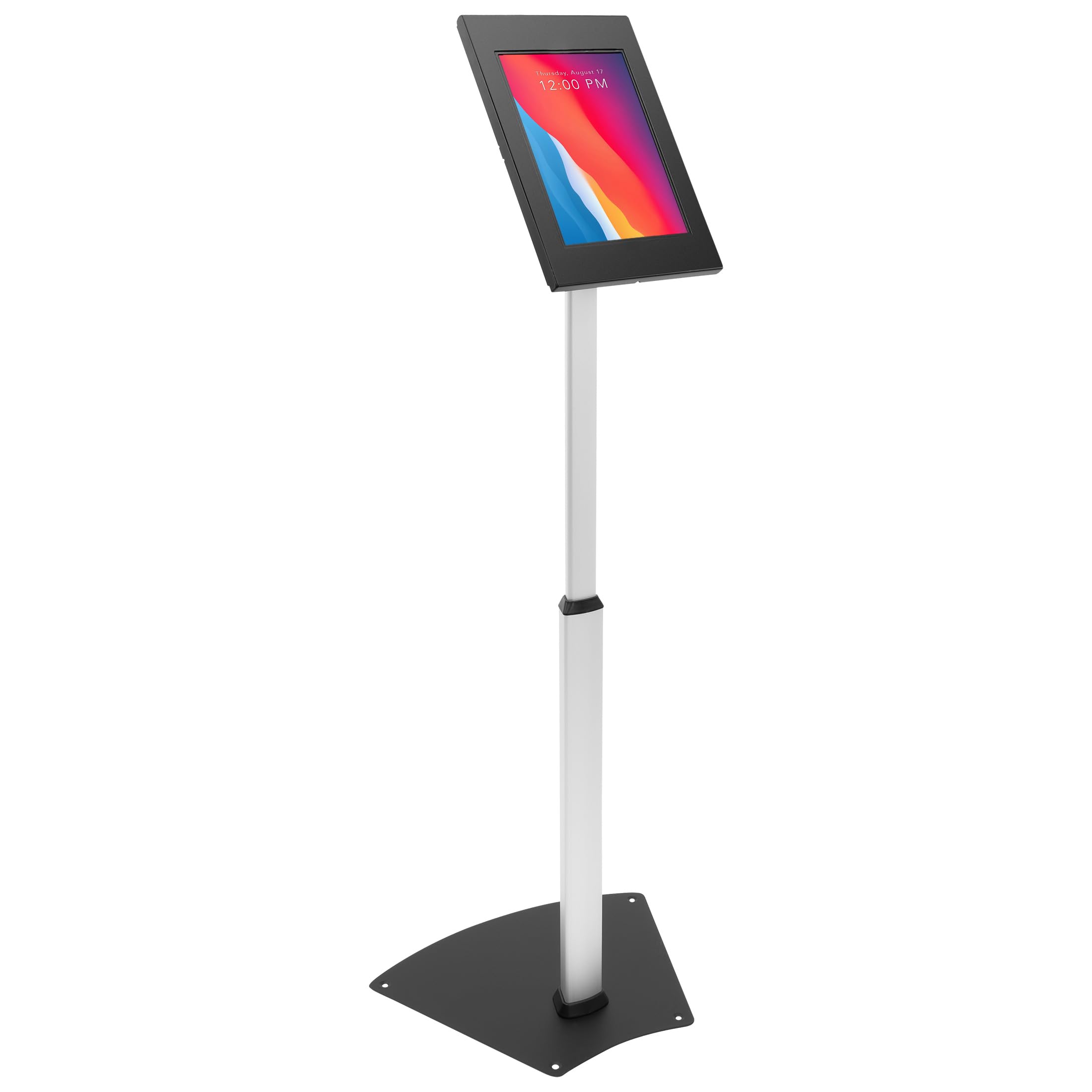 Mount-It! Anti-Theft Adjustable Floor Stand for iPad 10/9/8, iPad Pro 11/10.5, iPad Air 10.5 - Secure Steel Kiosk with Locking Mechanism for Retail Stores, Business Displays & Public Spaces