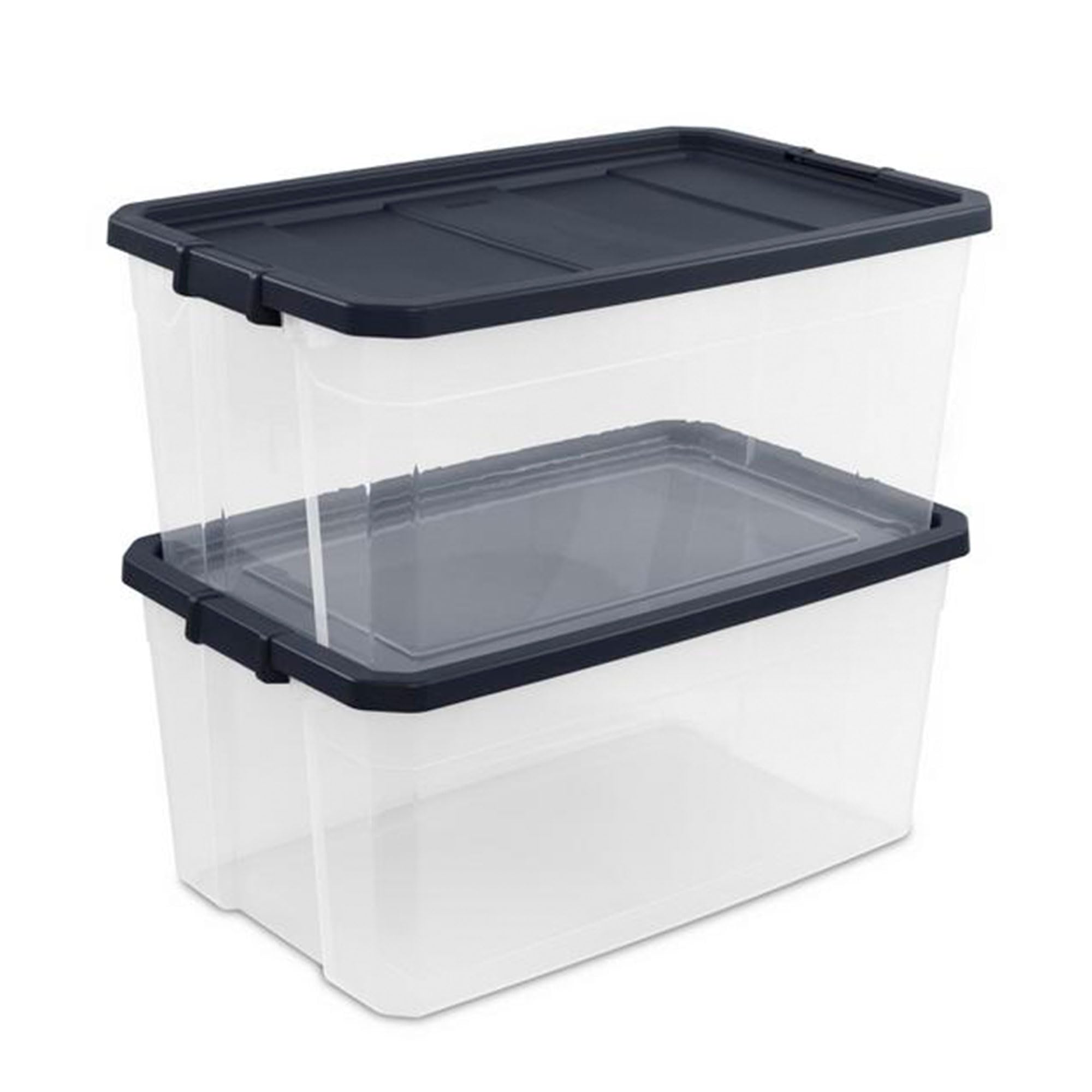 Sterilite 4-Pack 116 Qt Stackable Storage Containers with Secure Latching Lids, Gray - Perfect for Home Organization, Garage Storage & Moving Supplies