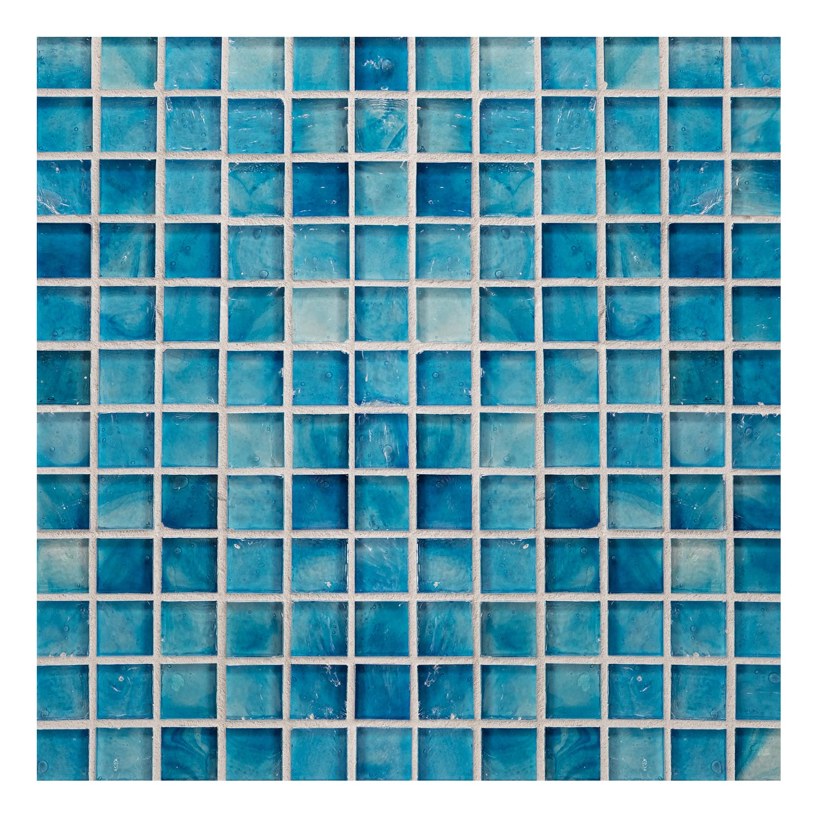 Oceanside Glass & Tile - Premium Glass Mosaic Tiles for Swimming Pools & Water Features | 5 Sheets (5.30 Sq. Ft. Coverage) | Caribbean Irid Straight Set Design | Perfect for Pool Renovations, Backyard Waterfalls & Spa Accents