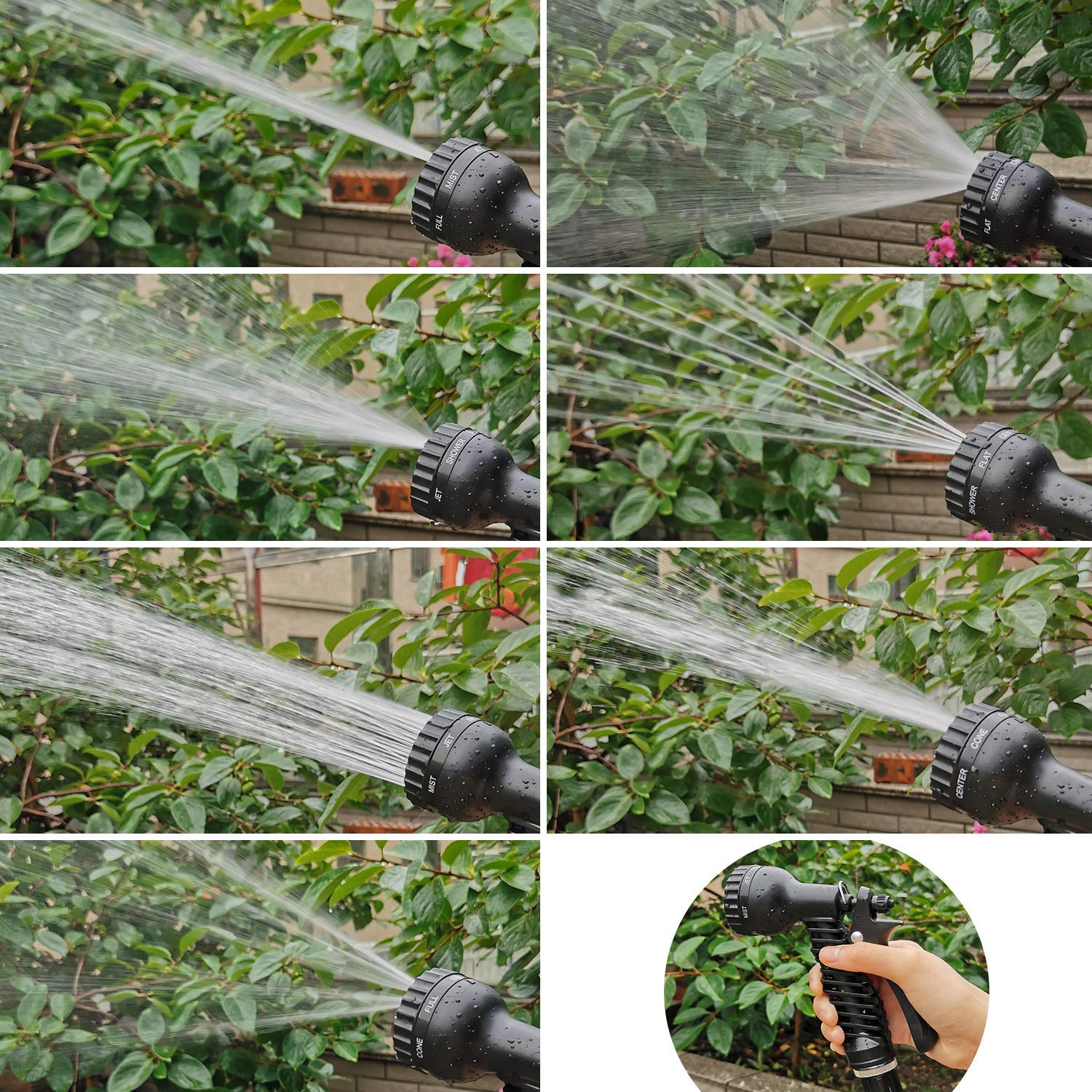 50FT Heavy Duty Flexible Stainless Steel Garden Hose - Durable Metal Water Hose with 2 Spray Nozzles, Kink-Free & Easy to Store - Perfect for Lawn Care, Car Washing, and Outdoor Watering Tasks