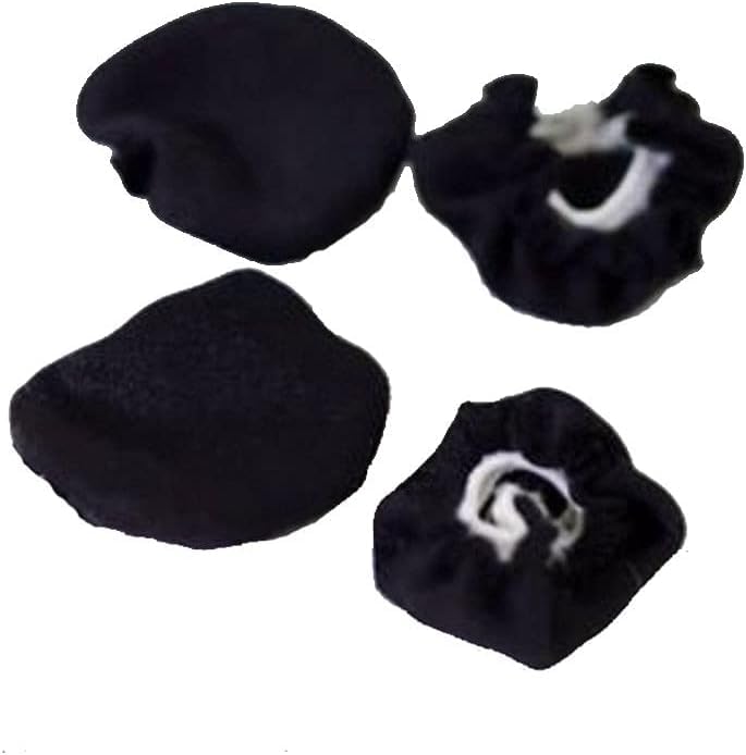 Elastic Button Covers for Shirts, Jeans & Jackets - 4 Pack Stretchable Unisex Button Protectors (Black, Large) - Perfect for Clothing Repair, DIY Fashion & Wardrobe Maintenance