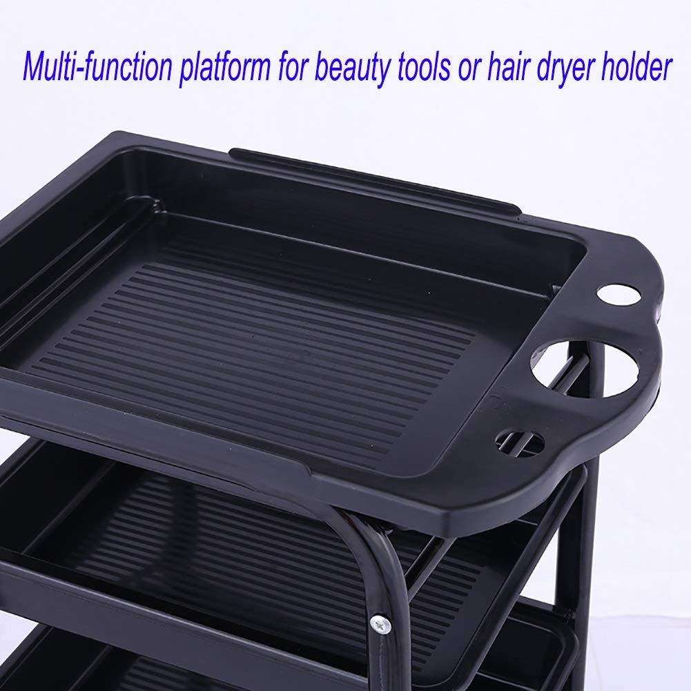 **MERTNK Foldable Storage Hand Truck - 15kg Capacity Rolling Cart with Drawer & Hair Dryer Holder for Kitchen, Salon, Spa - Portable Utility Trolley for Home & Commercial Use**