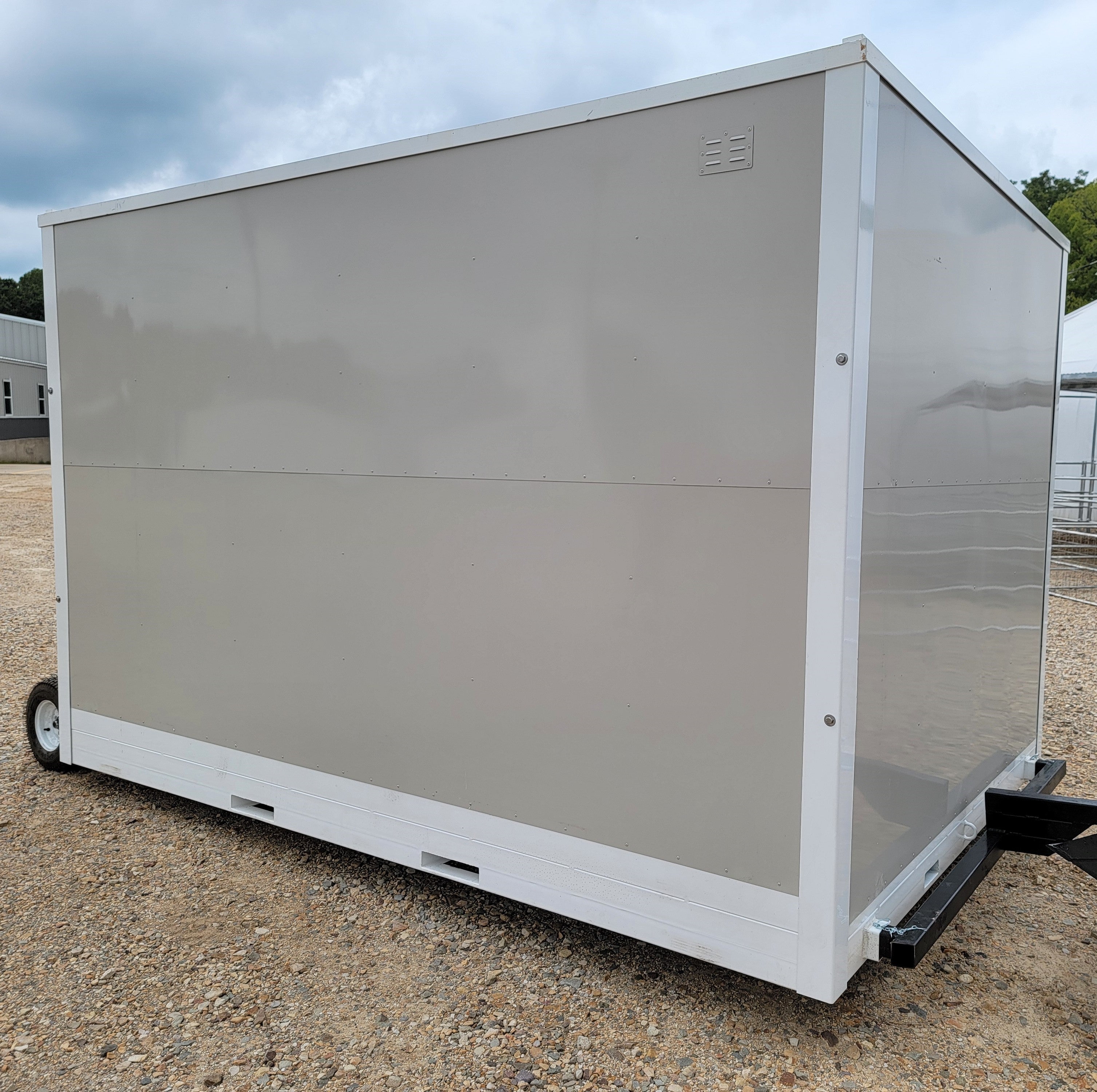 8'x12' Single Door Portable Storage Shed - Relocatable Steel Container Building for Outdoor Storage, Garden, and Backyard Organization