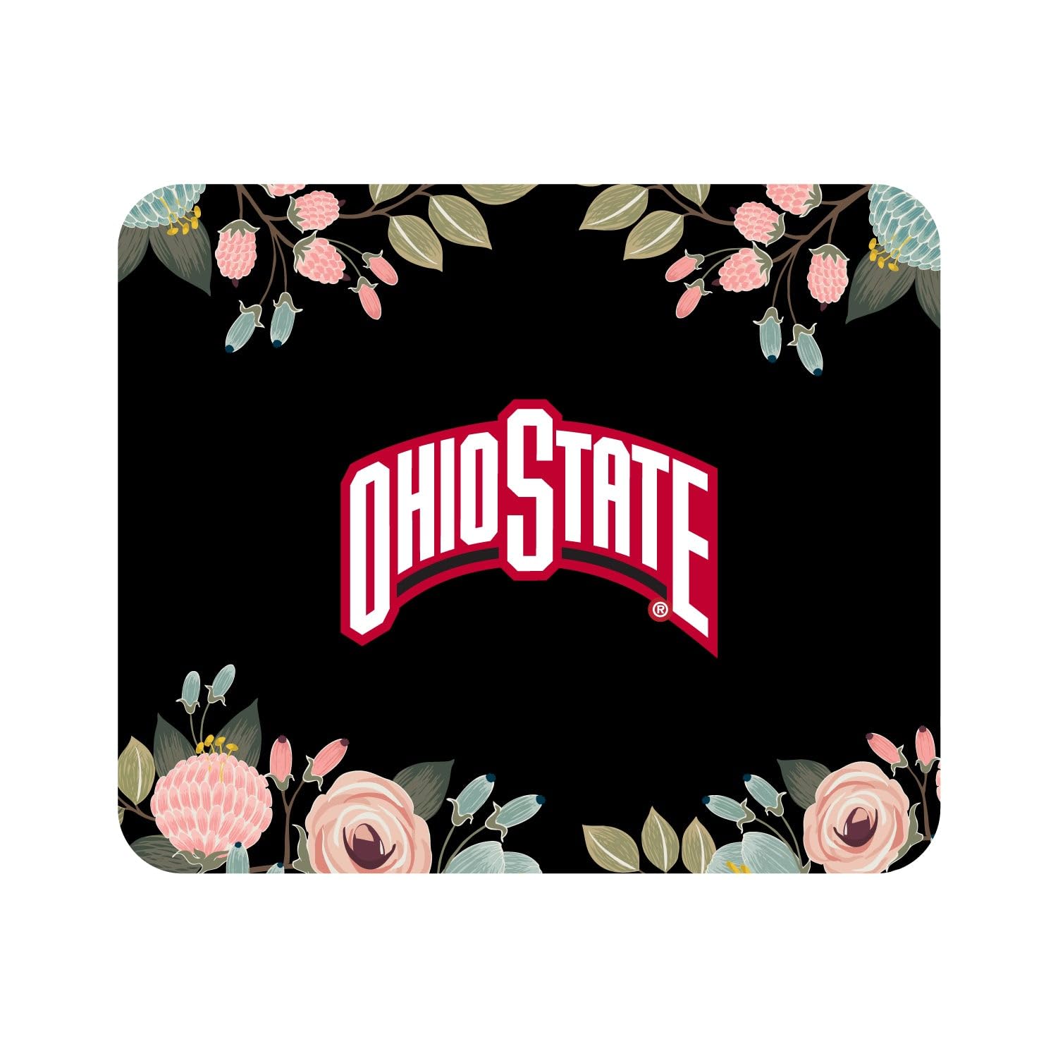 Ohio State University Mouse Pad - Non-Slip Fabric Gaming & Office Desk Mat with Floral Pink Design - Perfect for Work, Gaming & Home Office Setup