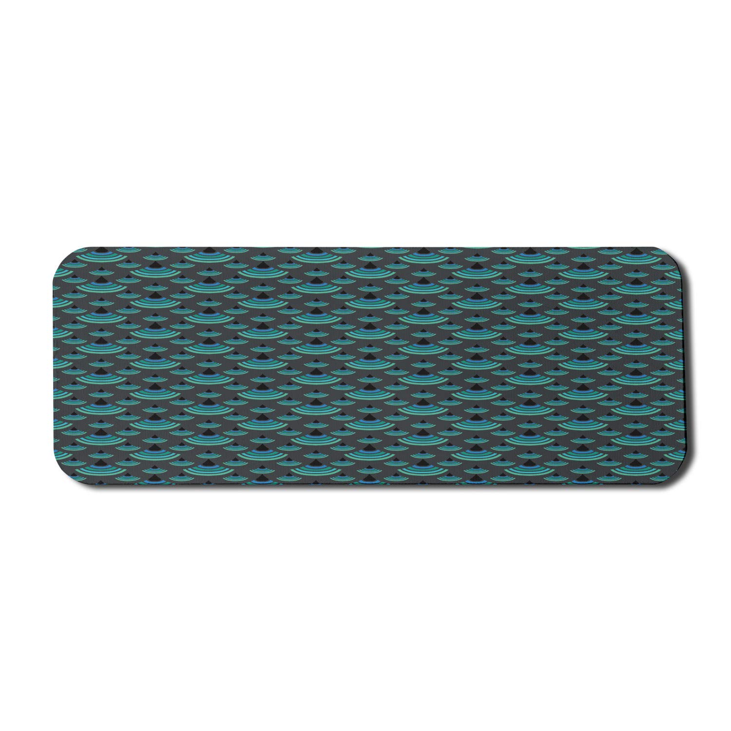 Ambesonne Geometric Gaming Mouse Pad - Vintage Trippy Japanese Print, Non-Slip Rubber Base, Large 31